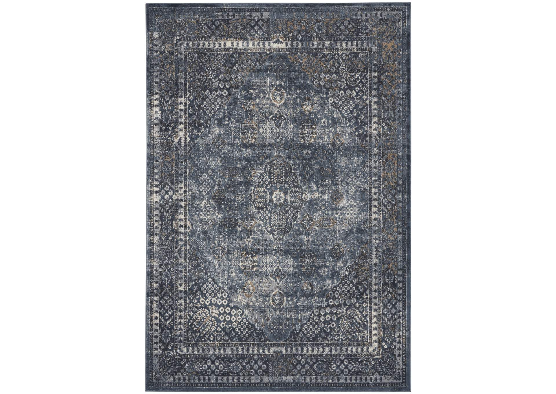 kathy ireland Home Malta MAI01 Dark Blue 5'x8' Area Rug,Nourison