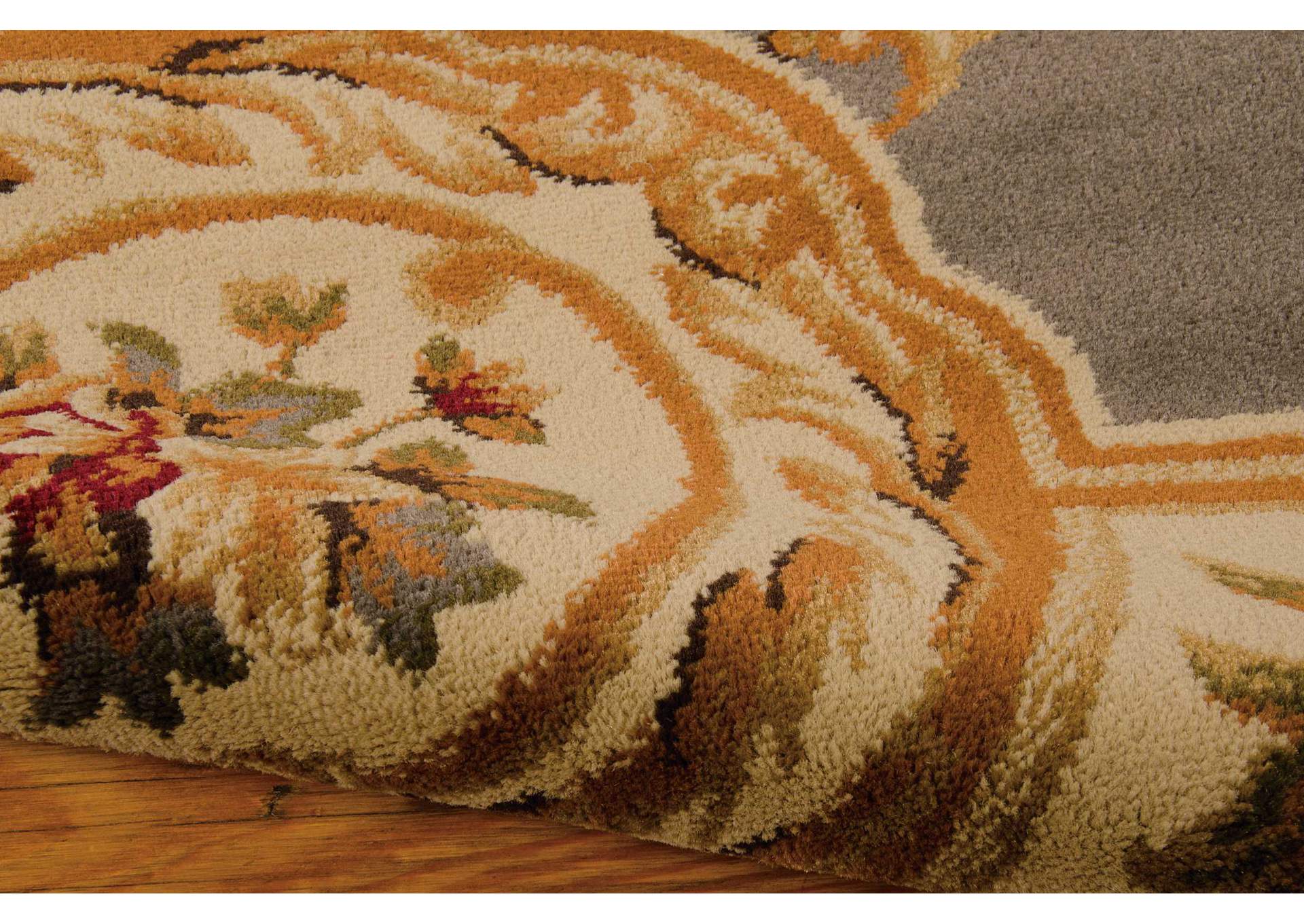 Nourison Paramount PAR37 Grey and Blue 4'x6' Area Rug,Nourison