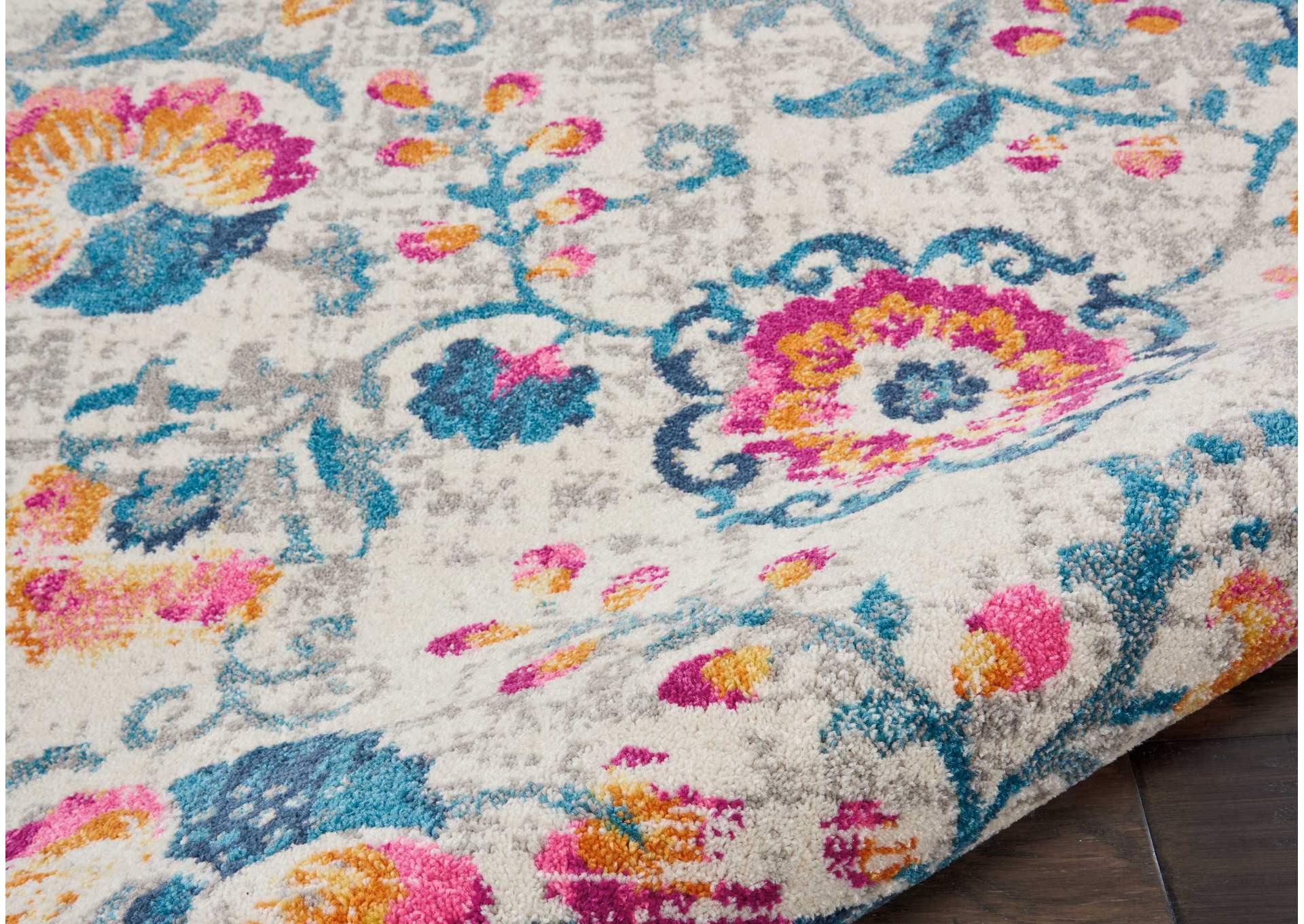 Nourison Passion PSN19 White Multicolor 4'x6' Floral Area Rug,Nourison