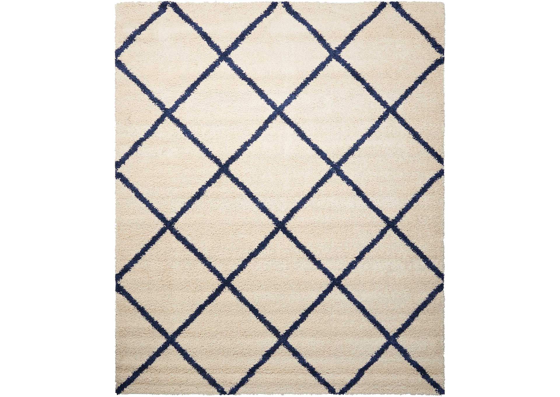 Nourison Brisbane BRI03 Blue and Ivory 5'x7' Area Rug,Nourison