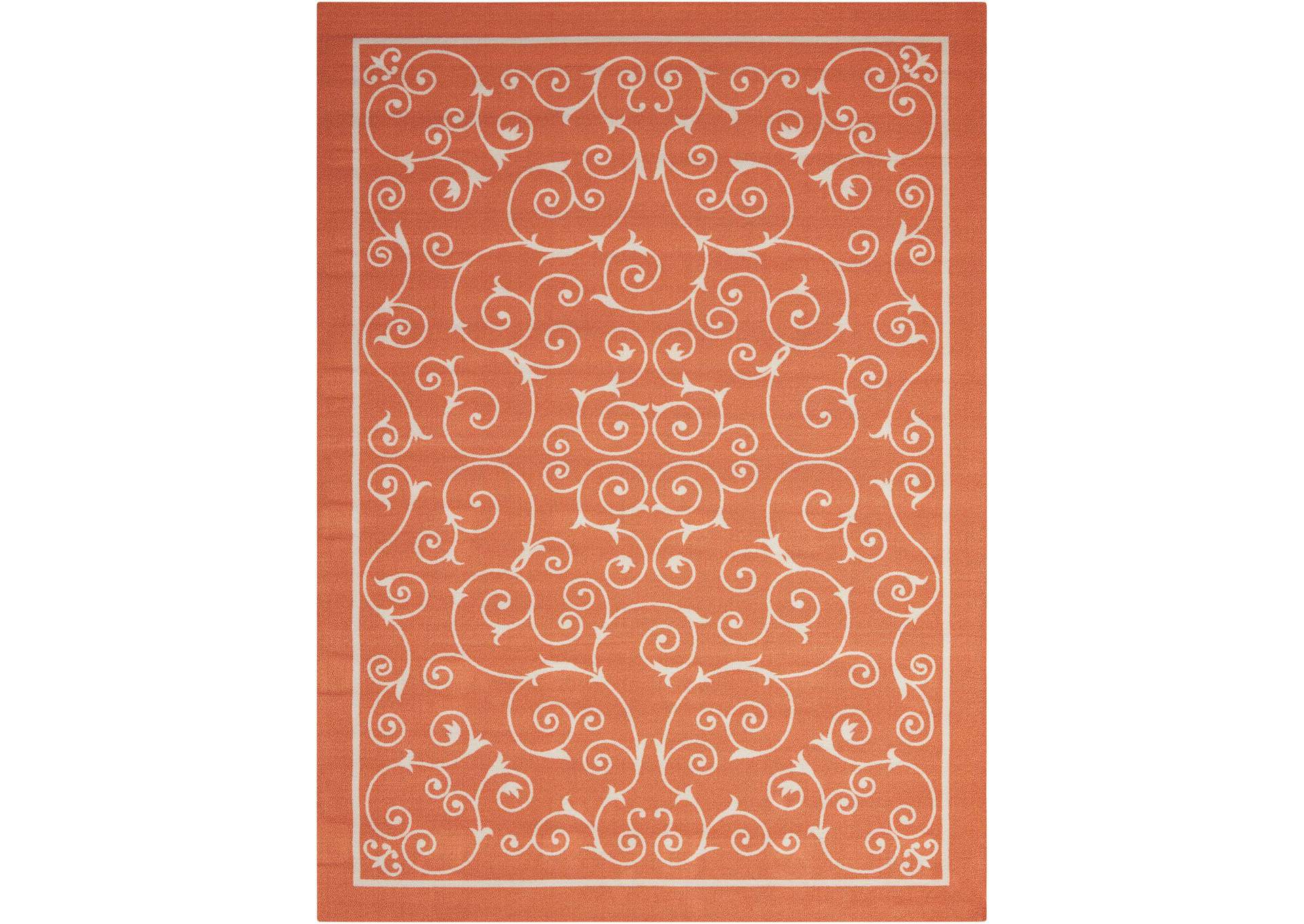 Nourison Home & Garden RS019 Orange 8'x11' Rug,Nourison