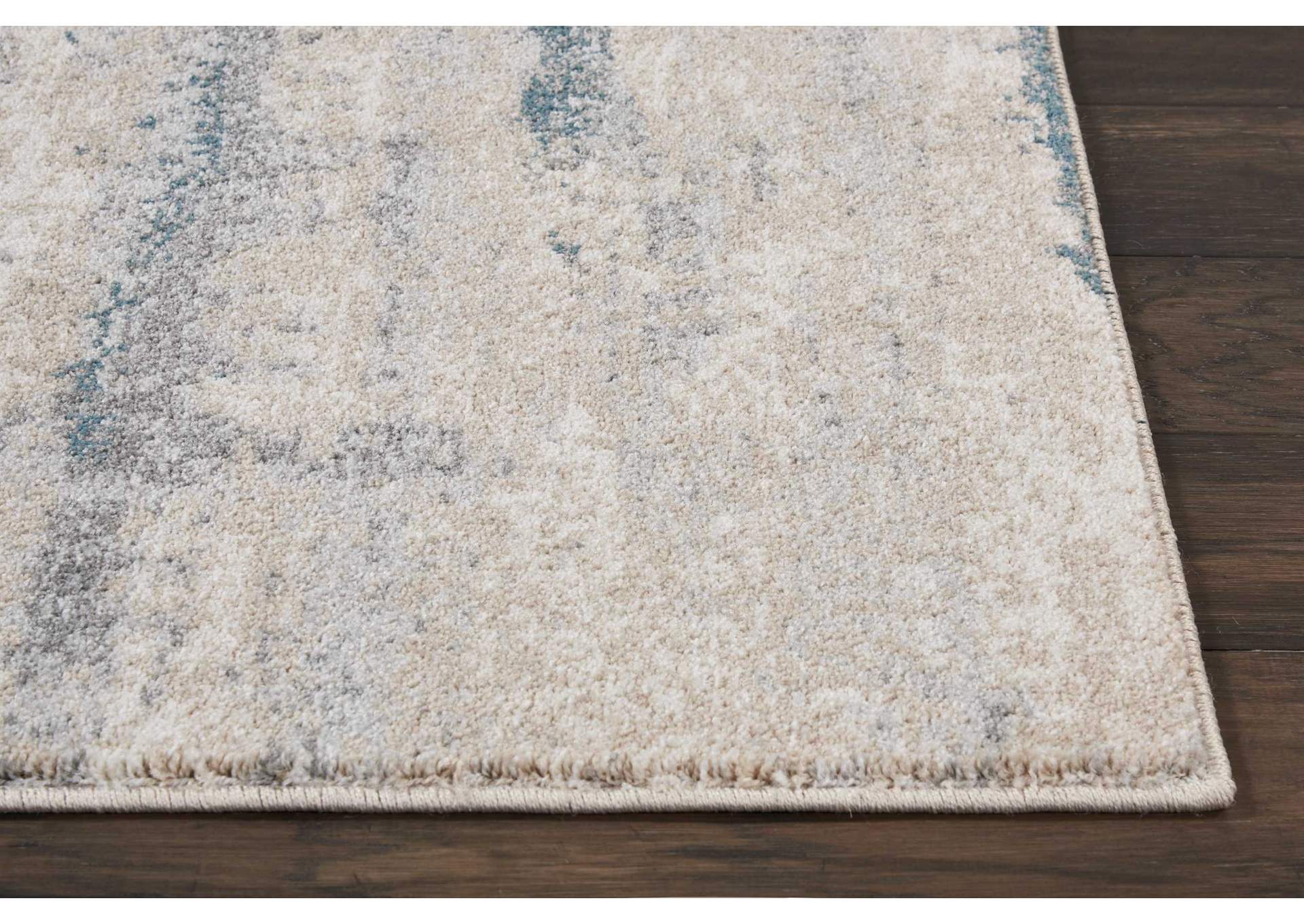 Nourison Maxell MAE17 Blue and White 8' Runner Hallway Rug,Nourison