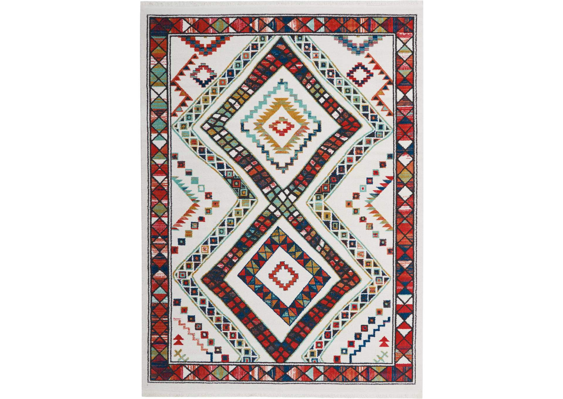 Nourison South Western NAV02 White Multicolor 8'x11' Oversized Rug,Nourison
