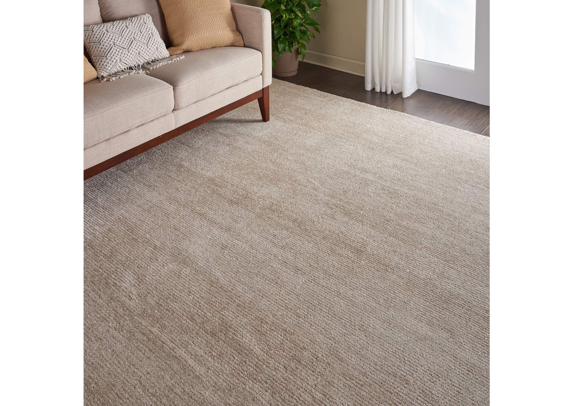 Nourison Weston WES01 Beige 8'x11' Oversized Textured Rug,Nourison
