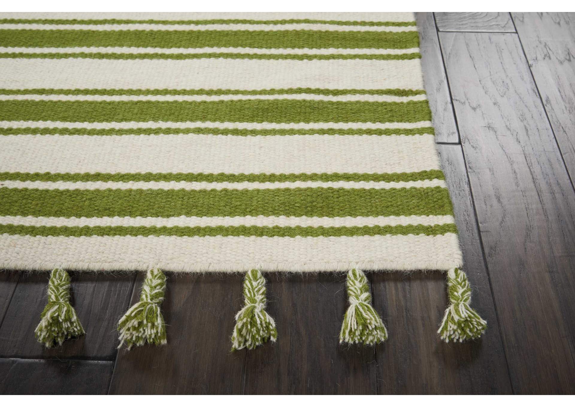 Nourison Rio Vista DST01 White and Green 4'x7' Area Rug,Nourison