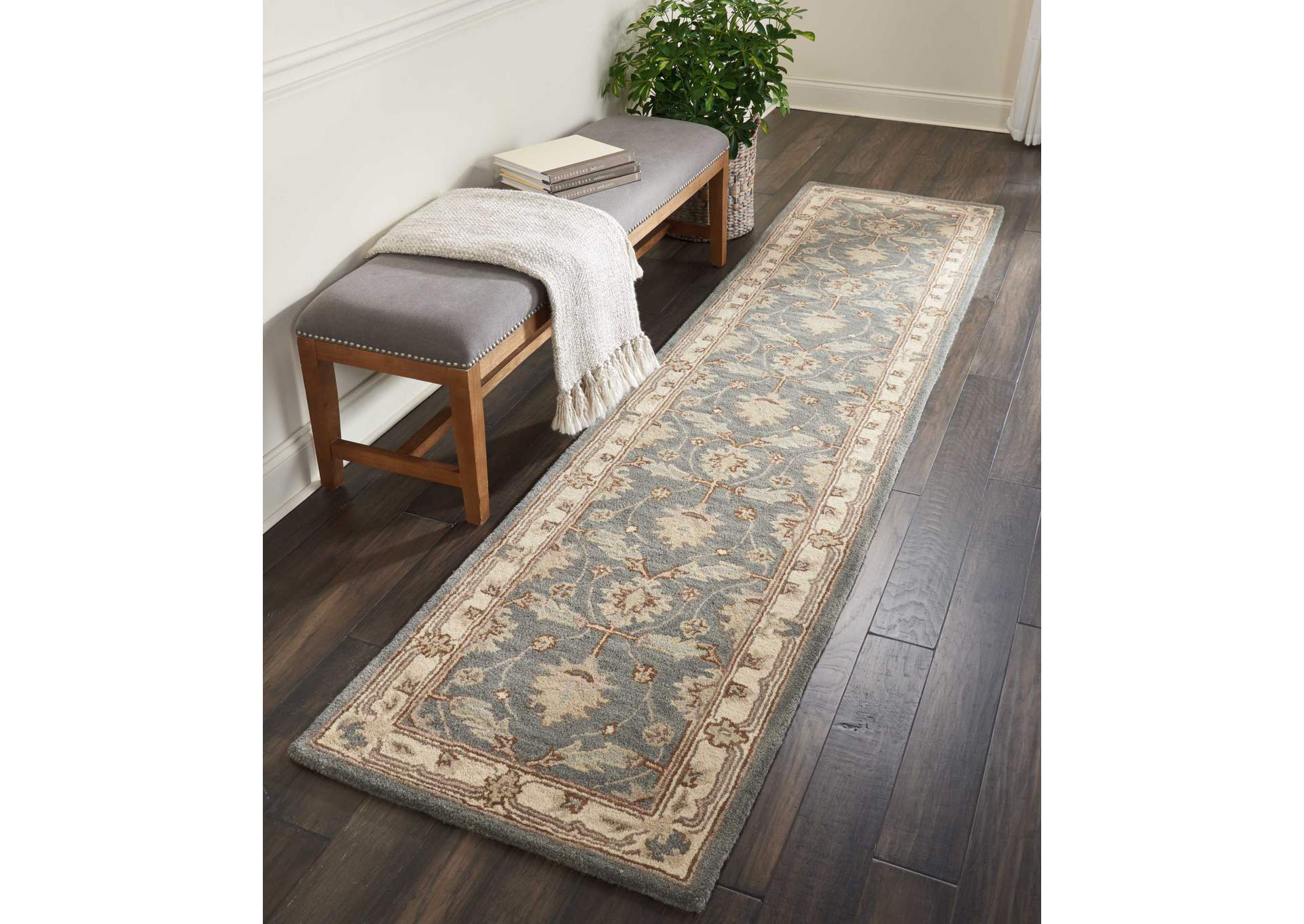 Nourison India House 10' Runner Blue Area Rug,Nourison