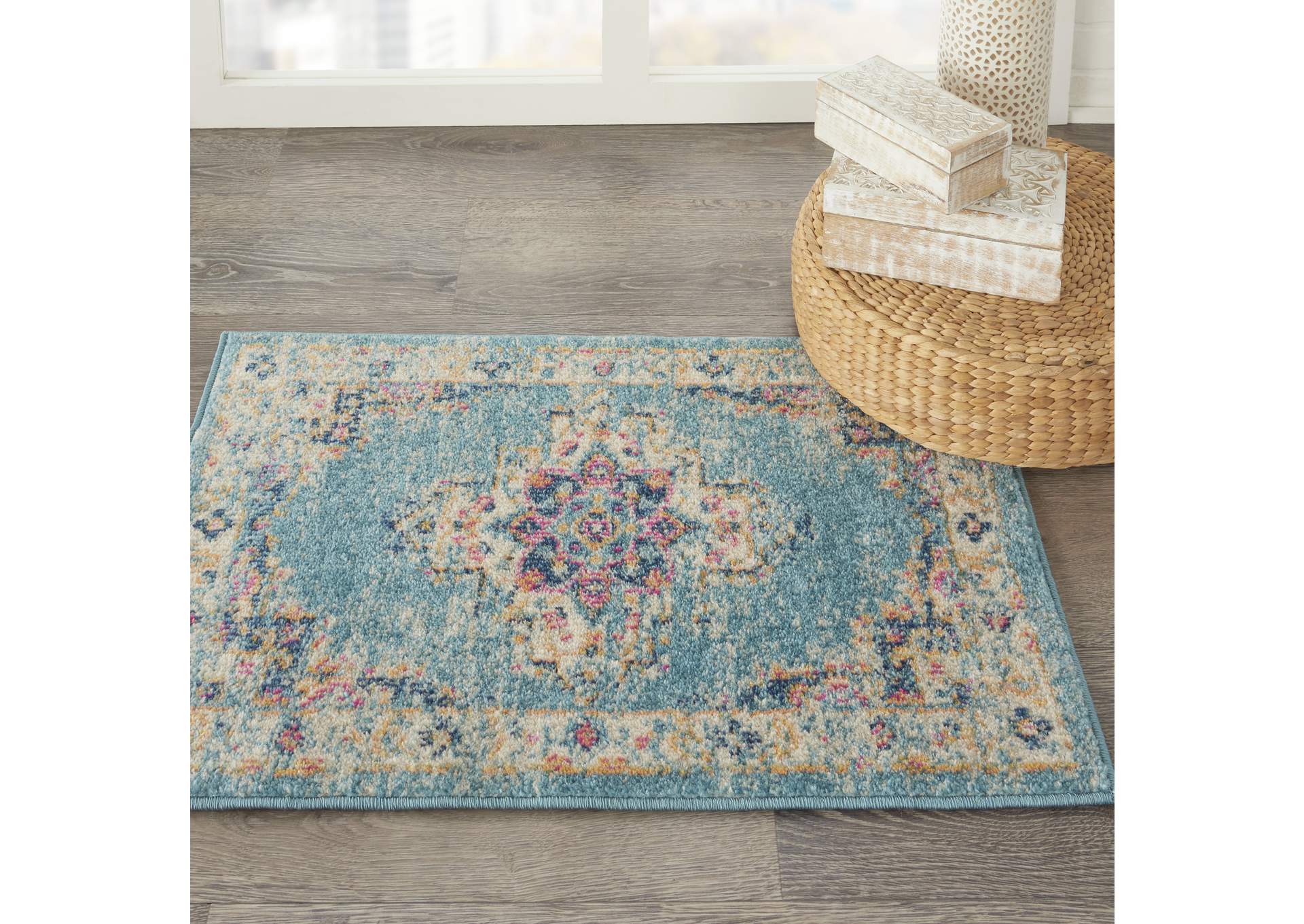 Nourison Passion 2' x 3' Ivory Light Blue Area Rug,Nourison