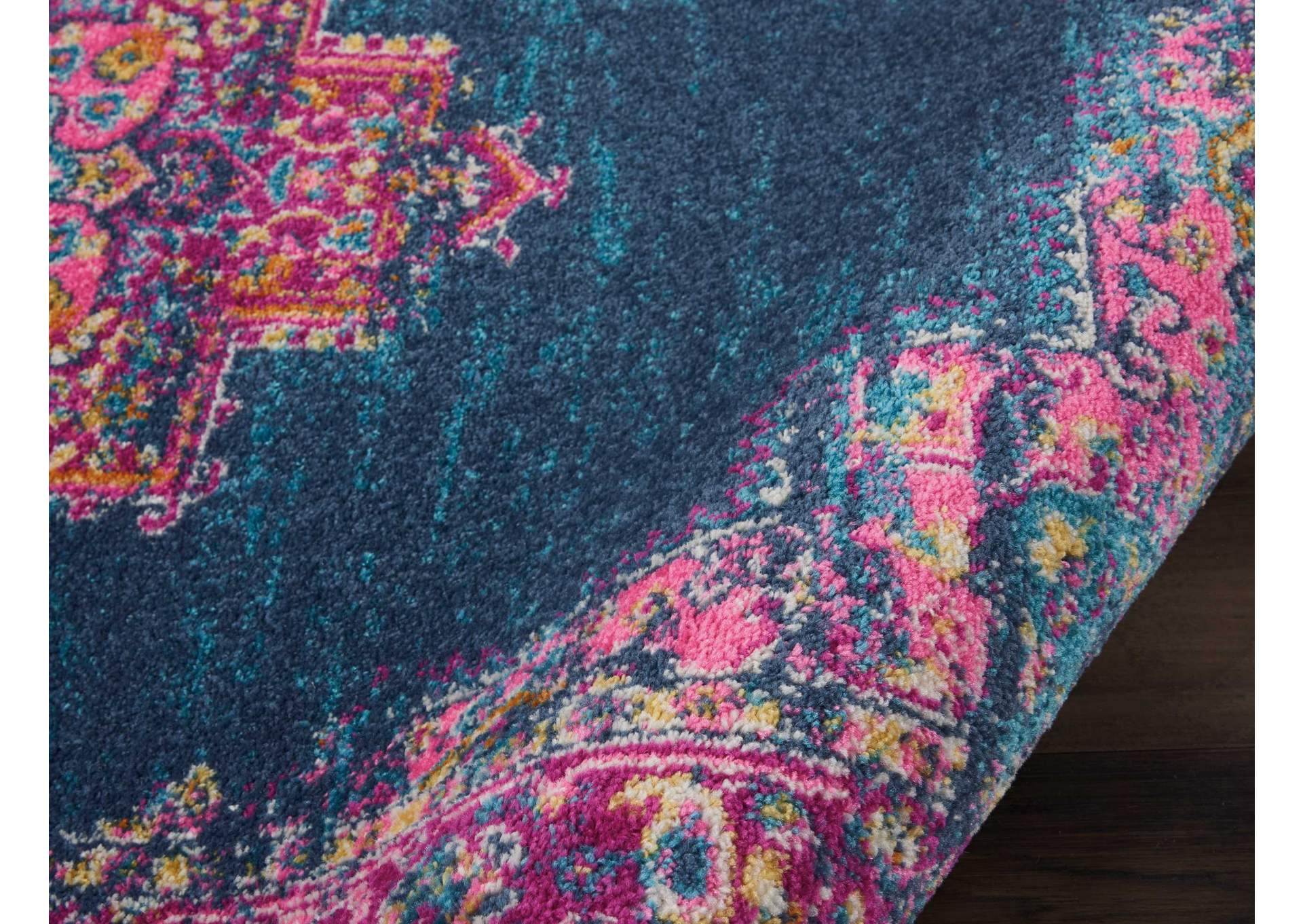 Nourison Passion PSN03 Blue and Pink 4'x6' Boho Area Rug,Nourison