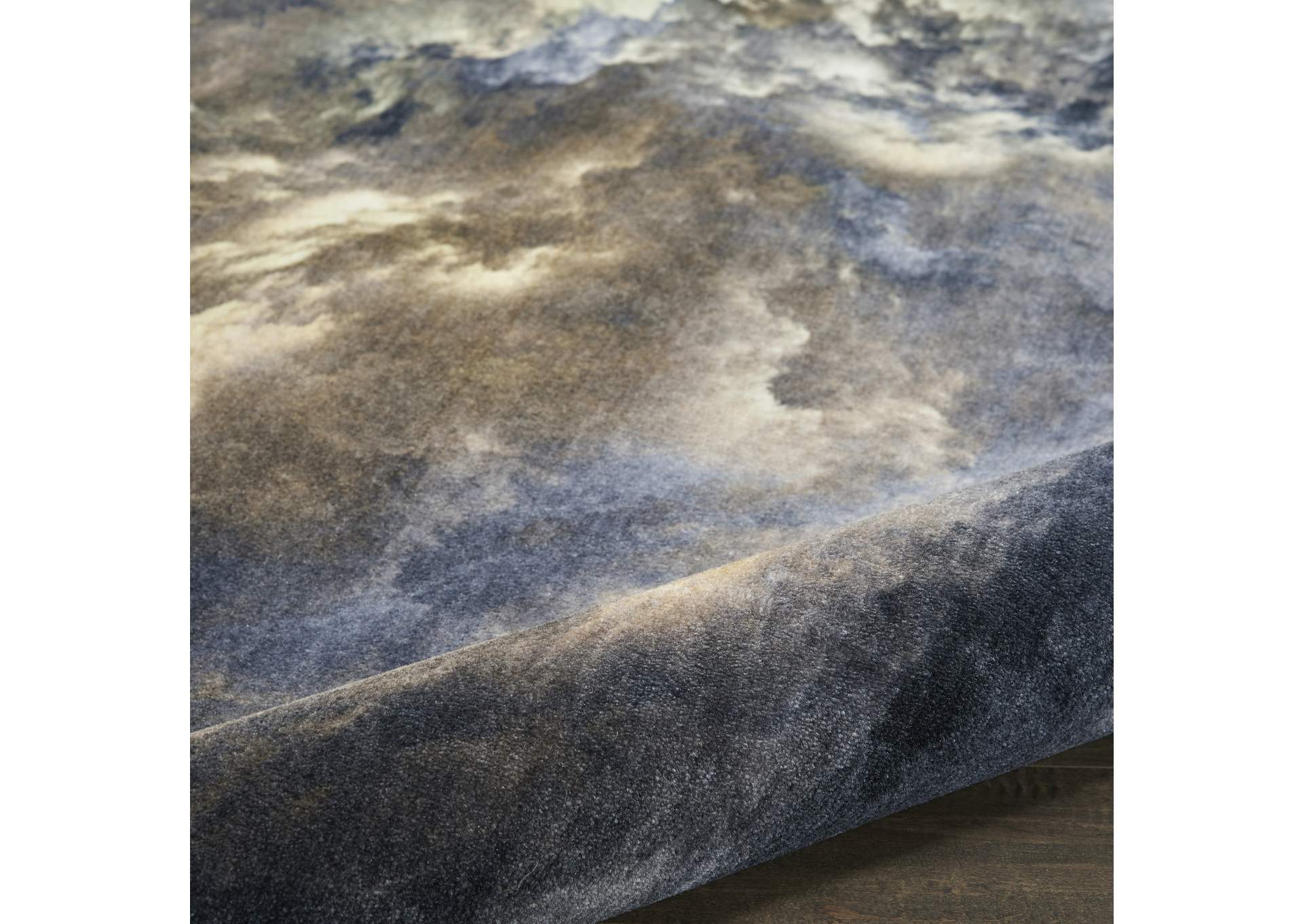 Nourison Le Reve LER07 Brown and Grey 9'x12' Oversized Storm Clouds Rug,Nourison