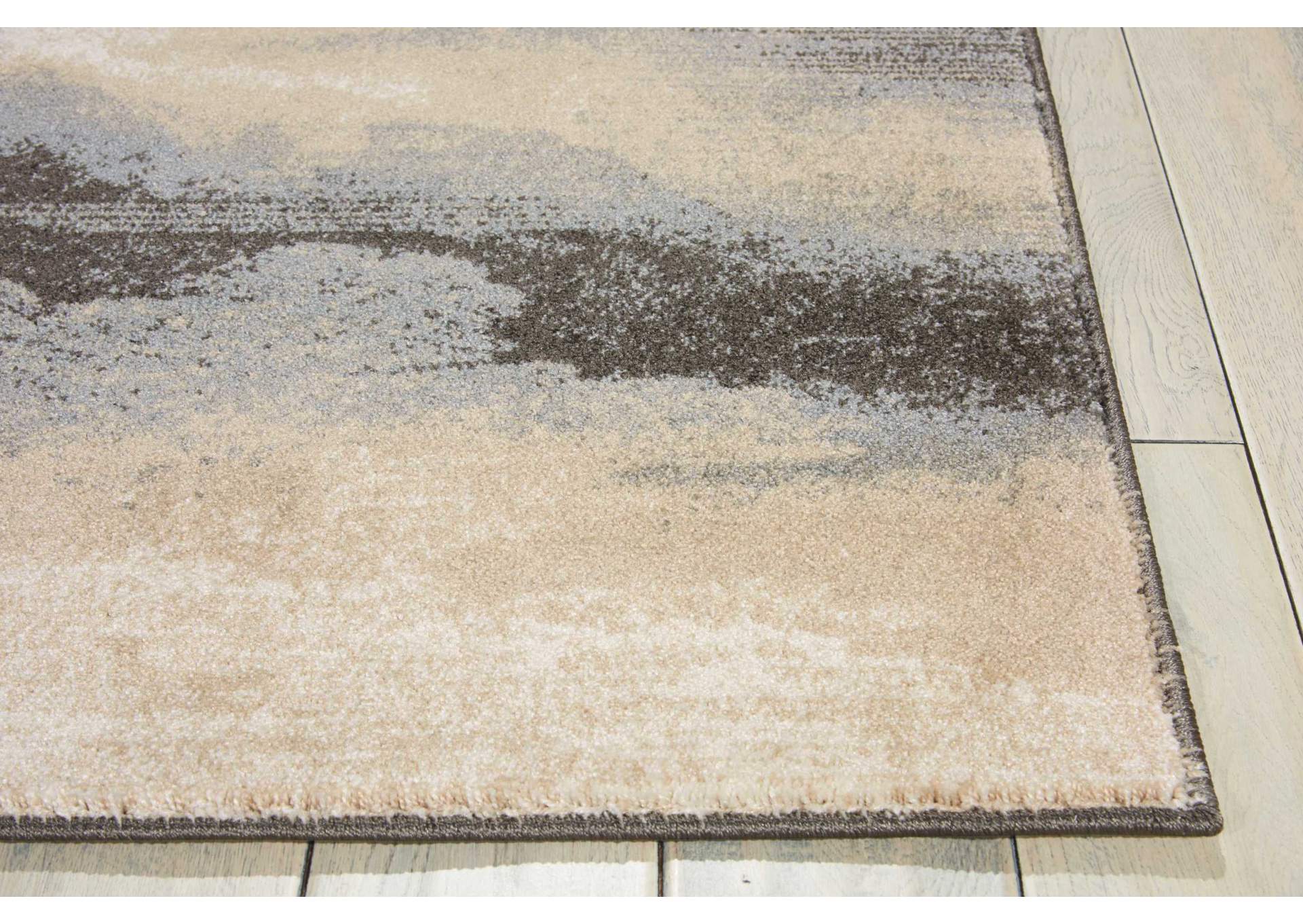 Nourison Maxell MAE06 Grey and Ivory 10' Runner Stormcloud Hallway Rug,Nourison