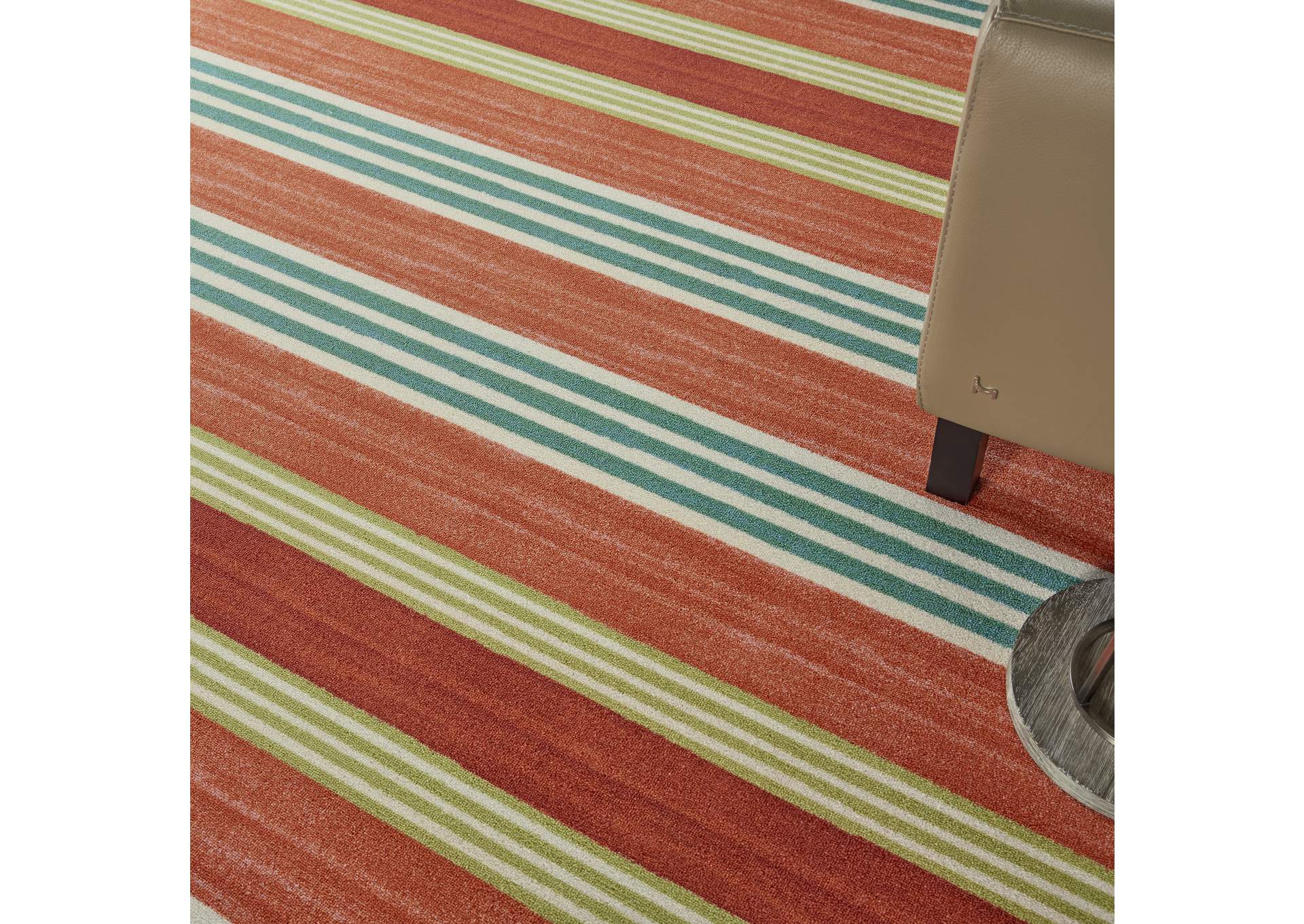 Waverly Sun N Shade SND71 Red 8'x11' Oversized Indoor-outdoor Rug,Nourison