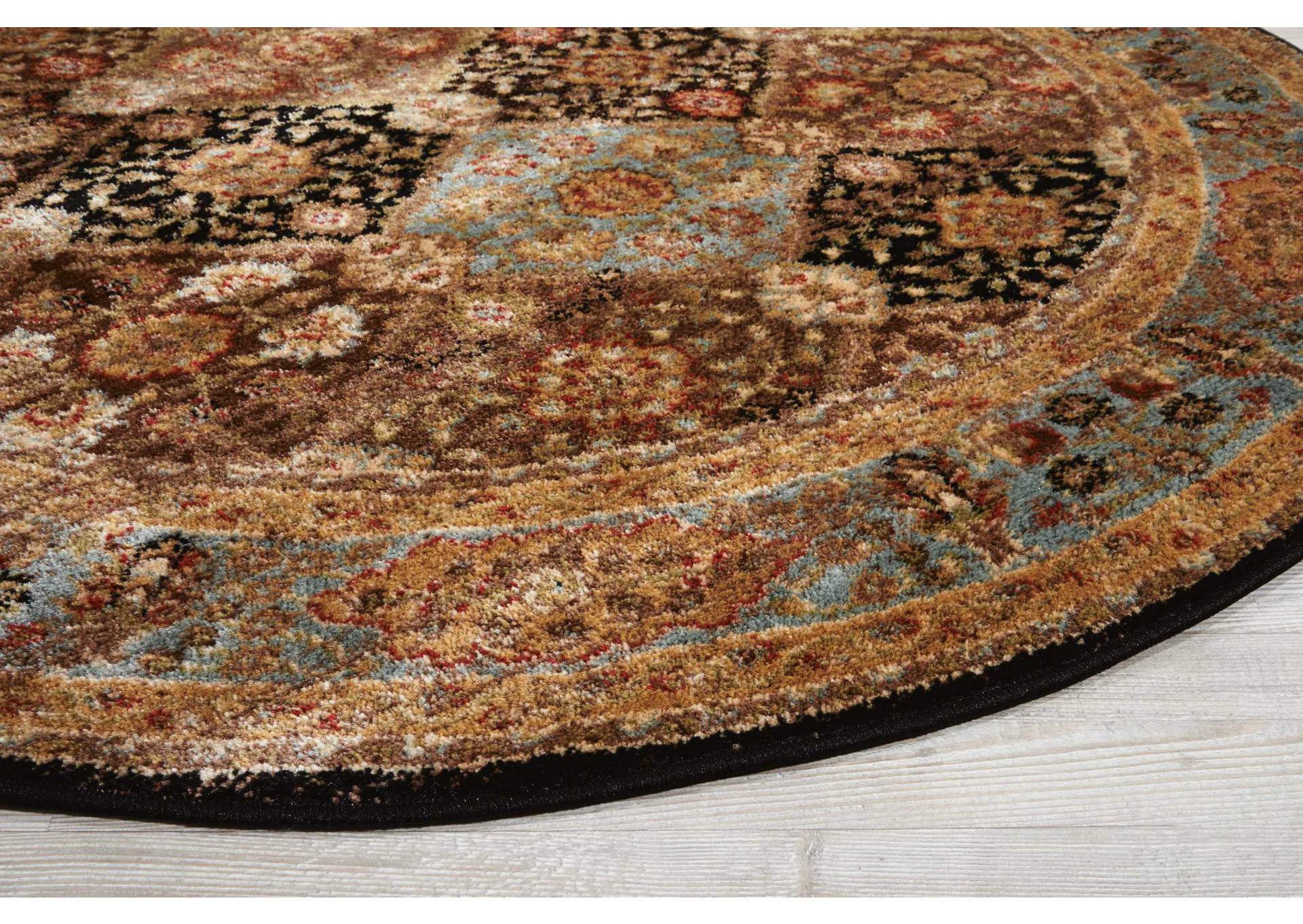 Nourison Delano DEL03 Black 5' Round Area Rug,Nourison