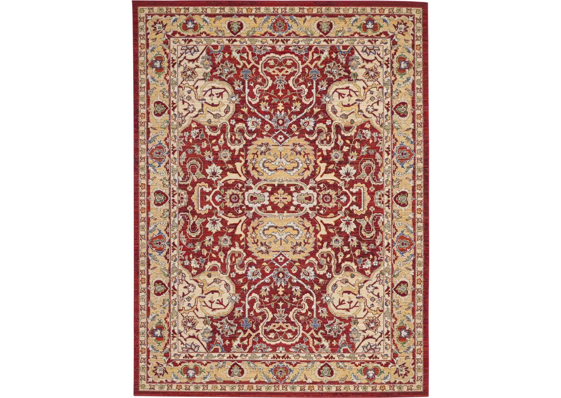 Nourison Majestic 9'x12' Red and Gold Persian Area Rug,Nourison