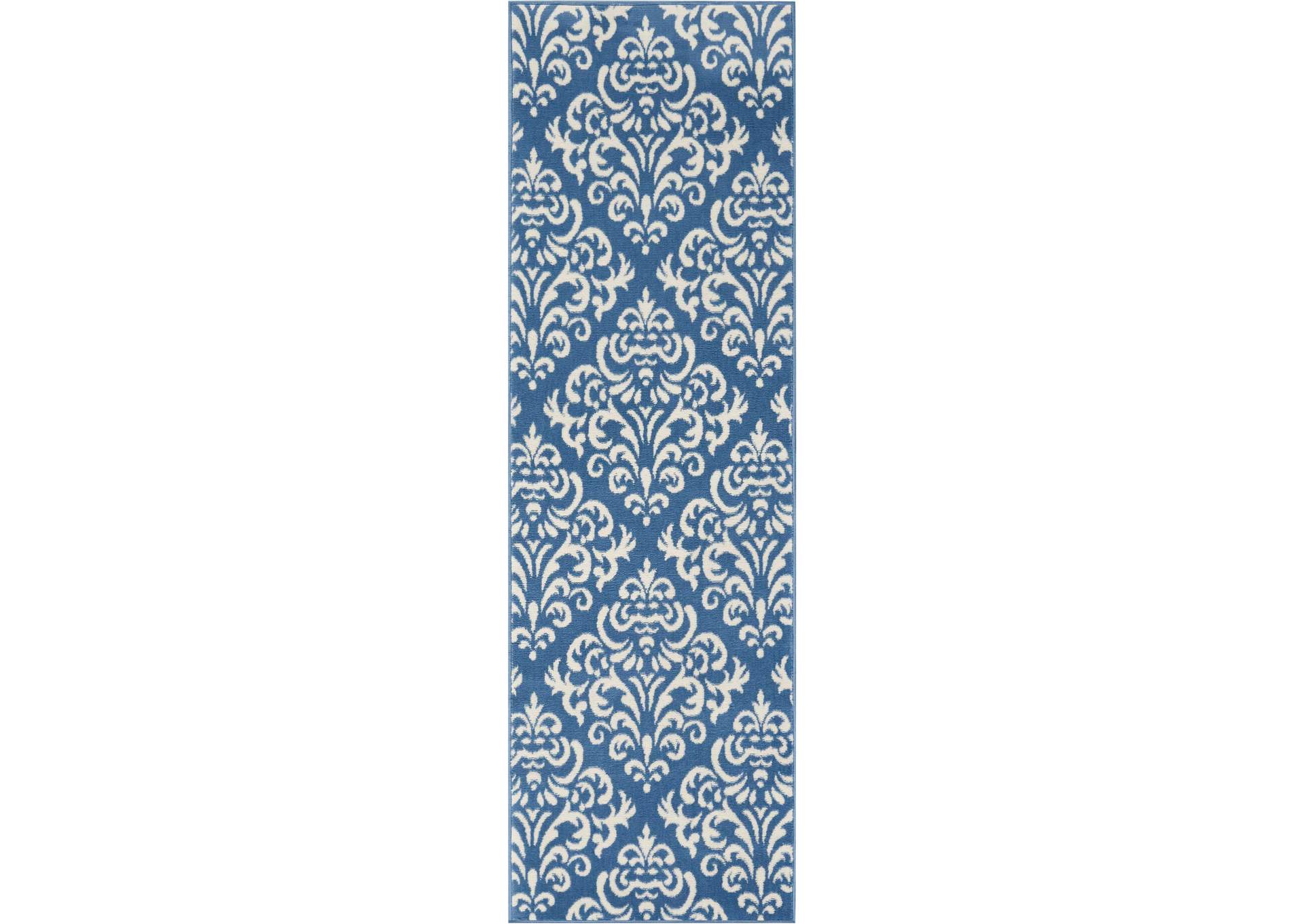Nourison Grafix GRF06 Blue 8' Runner Hallway Rug,Nourison