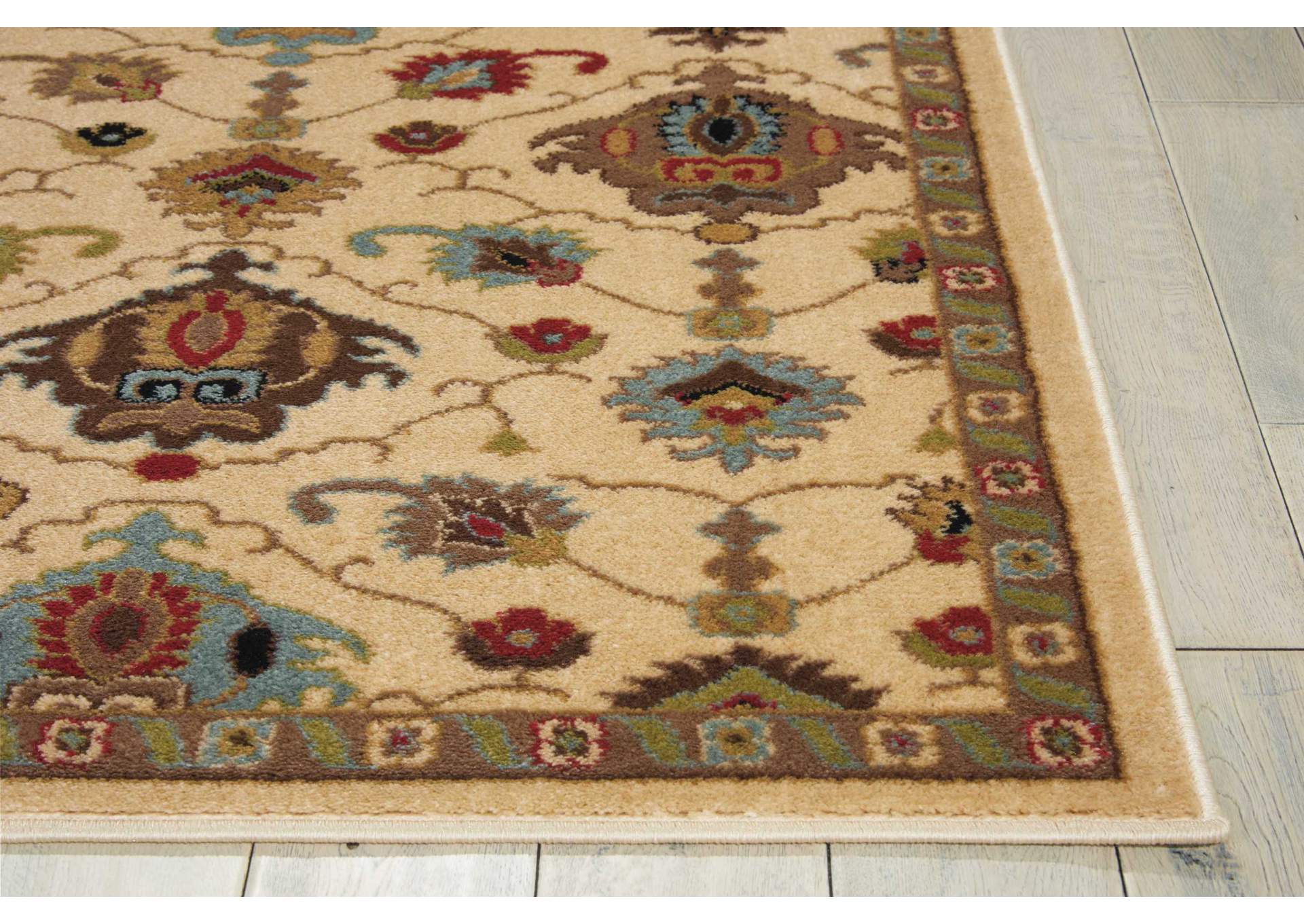 Nourison Delano DEL02 White Multicolor 4'x6' Area Rug,Nourison