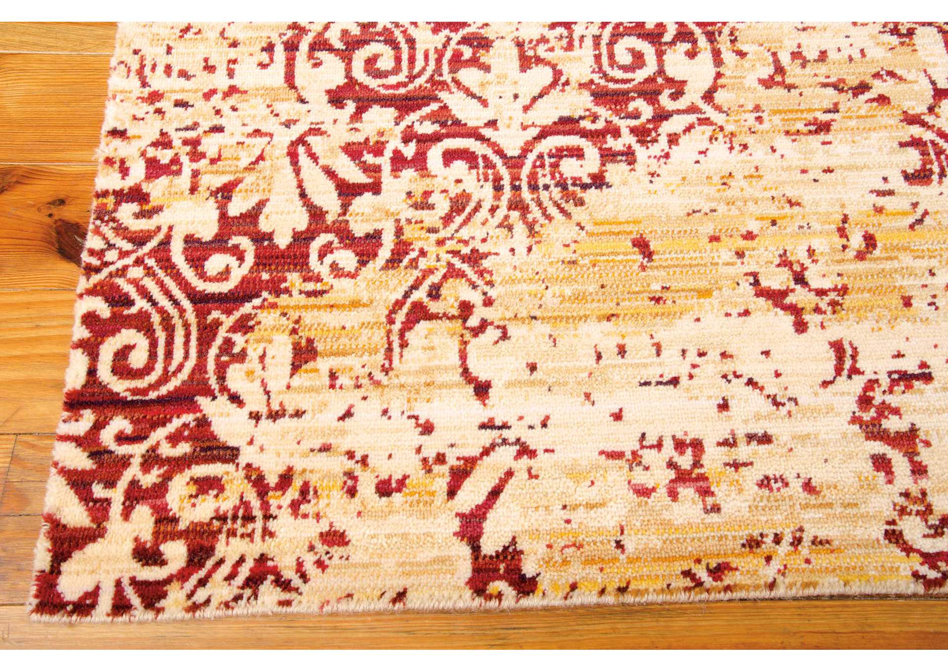 Nourison Rhapsody RH005 Yellow and Red 10'x14' Rug,Nourison