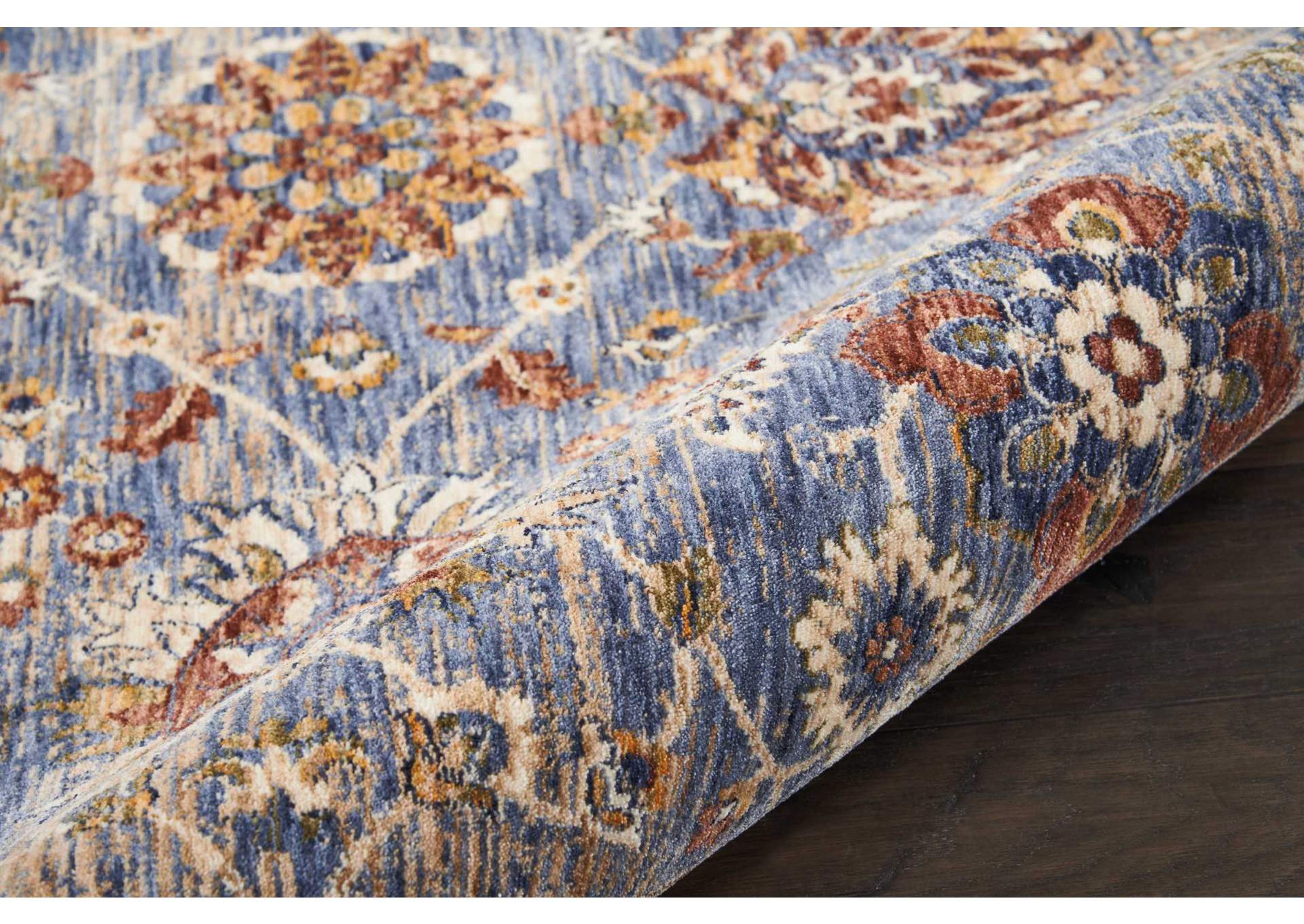 Nourison Lagos LAG04 Light Blue Multicolor 5' Round Area Rug,Nourison