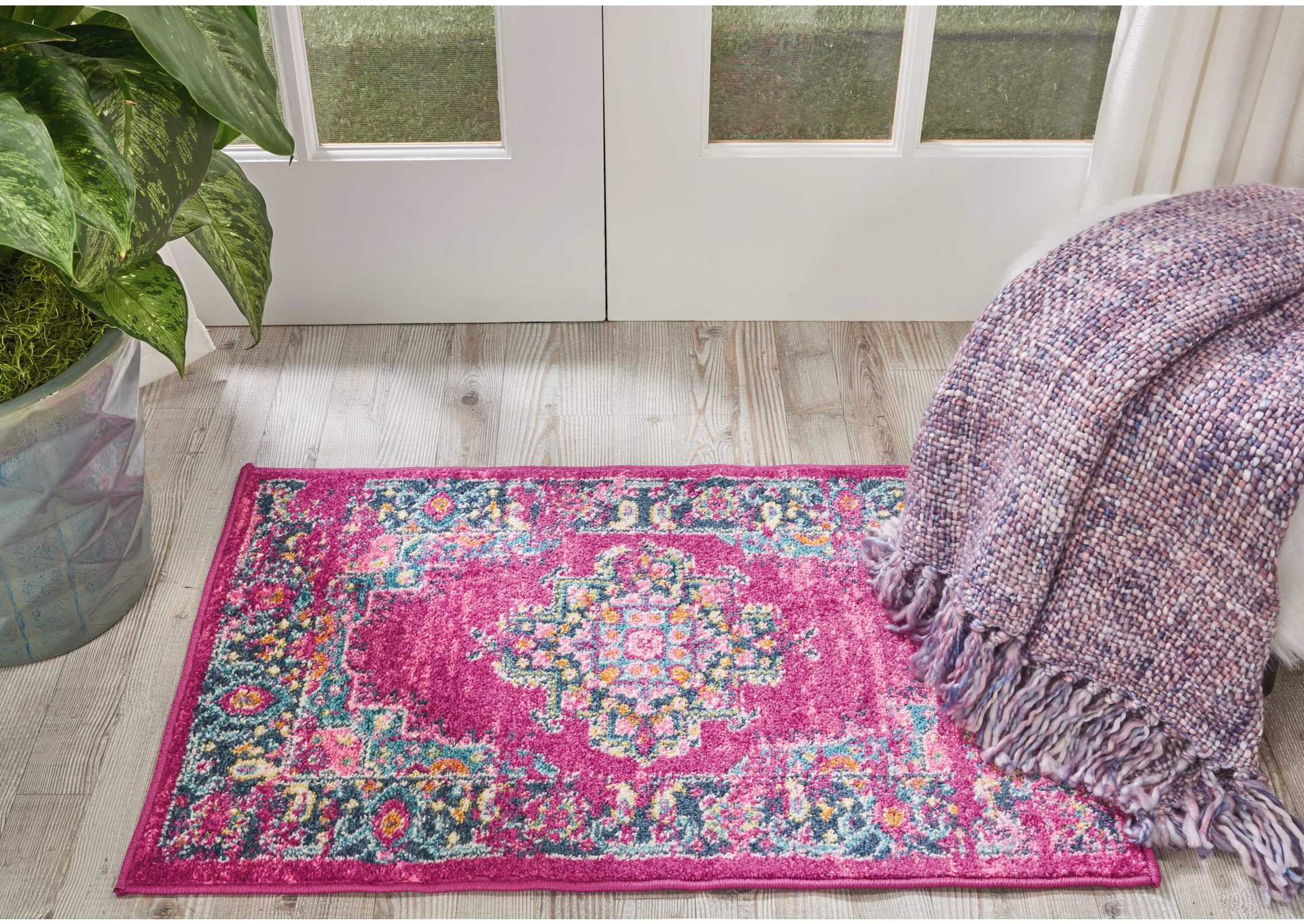Nourison Passion 2' X 3' Pink Boho Area Rug,Nourison