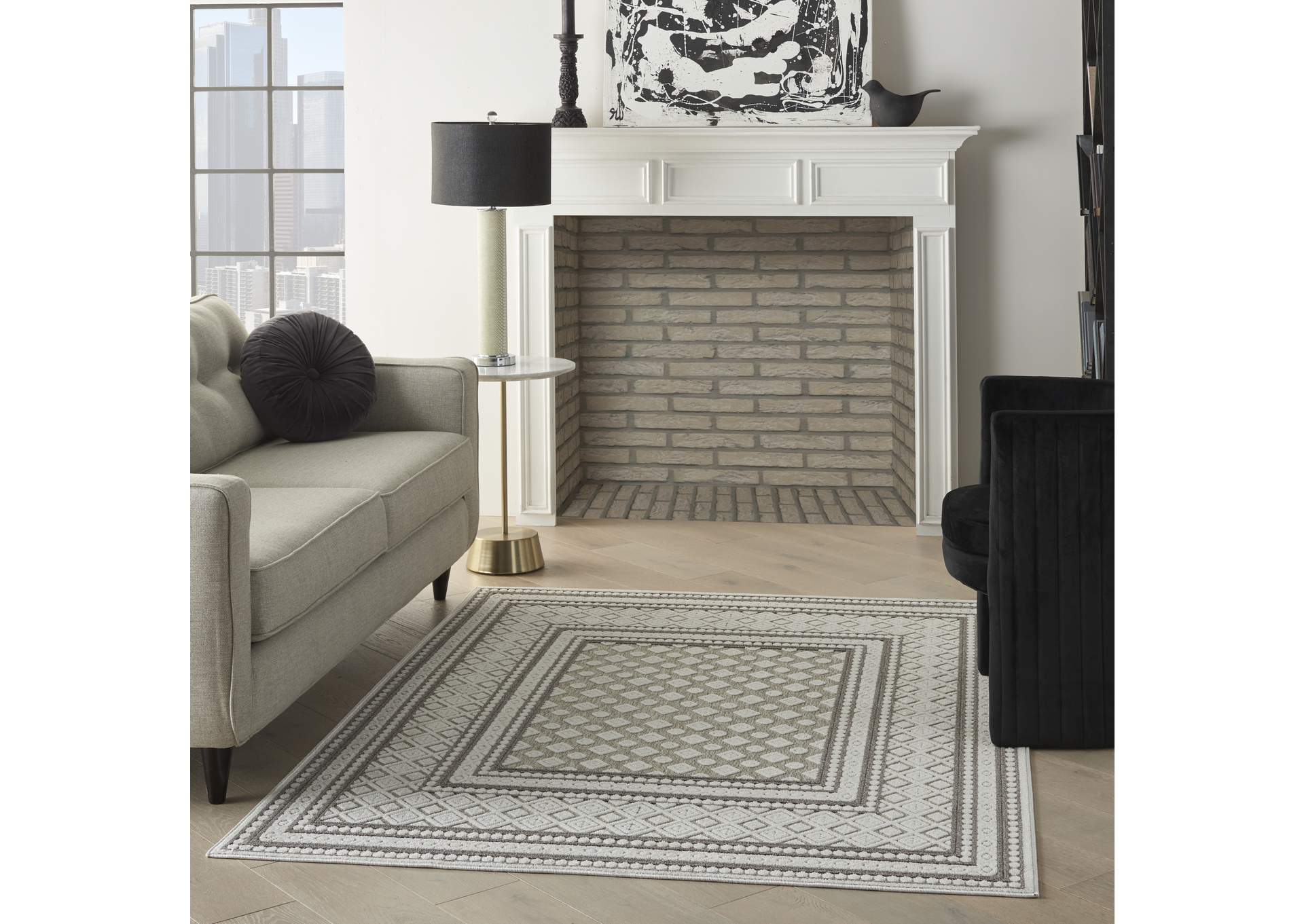 Nourison Key Largo 4'x6' Light Grey Area Rug,Nourison