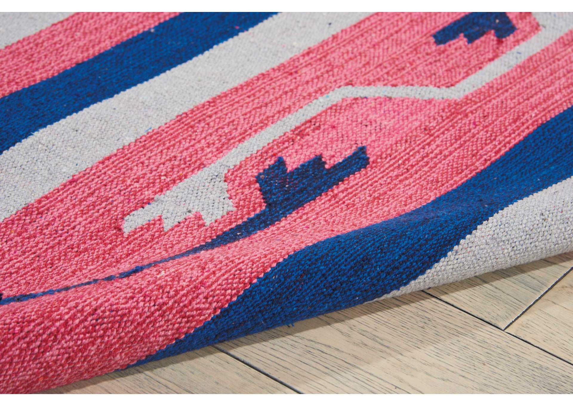 Nourison Baja BAJ01 Pink and Blue 5'x7' Southwestern Area Rug,Nourison
