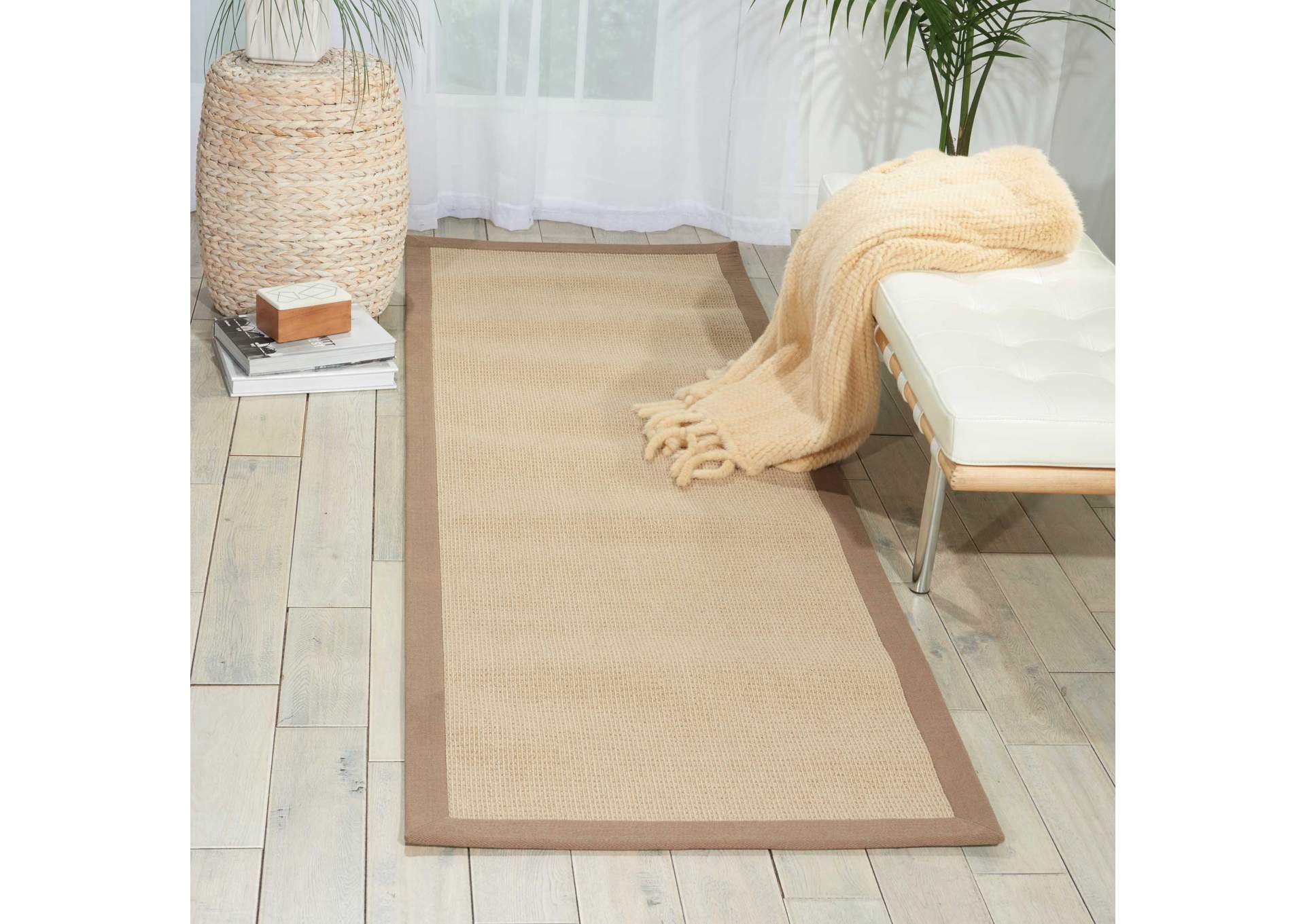 Nourison Sisal Soft SSF05 Brown 8' Runner Hallway Rug,Nourison