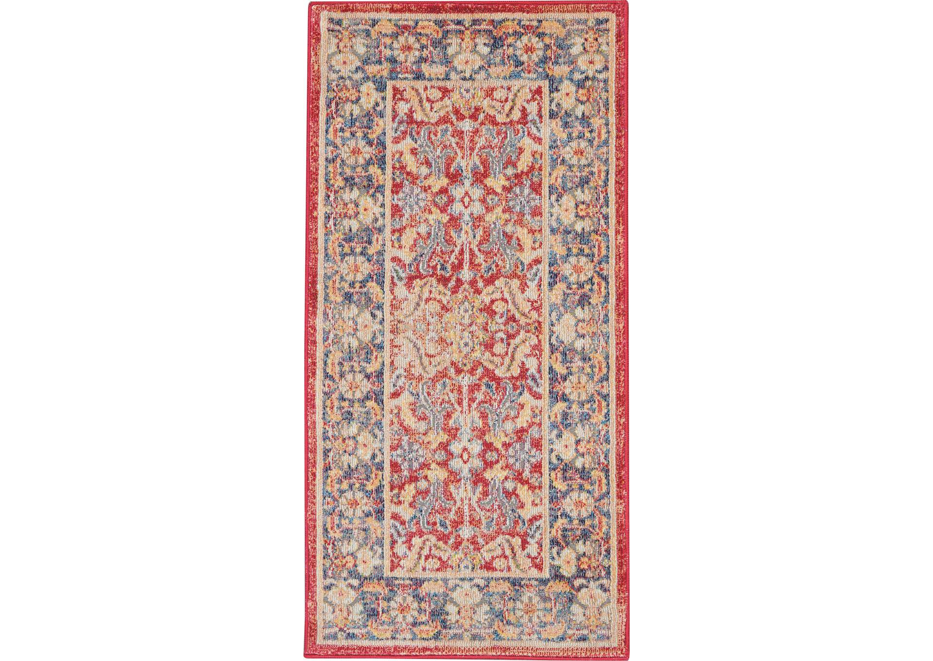 Nourison Ankara Global ANR02 Red and Blue Multicolor Persian Area Rug,Nourison