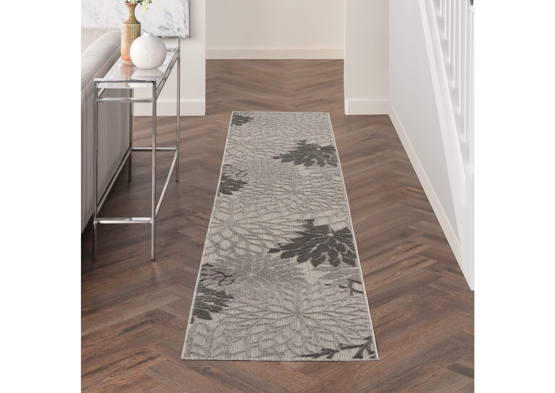 Nourison Aloha 2'x10' Silver Grey Area Rug,Nourison
