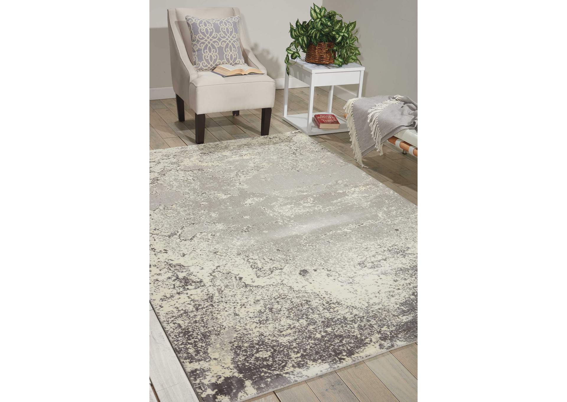 Nourison Twilight TWI06 Grey 9'x12' Oversized Rug,Nourison