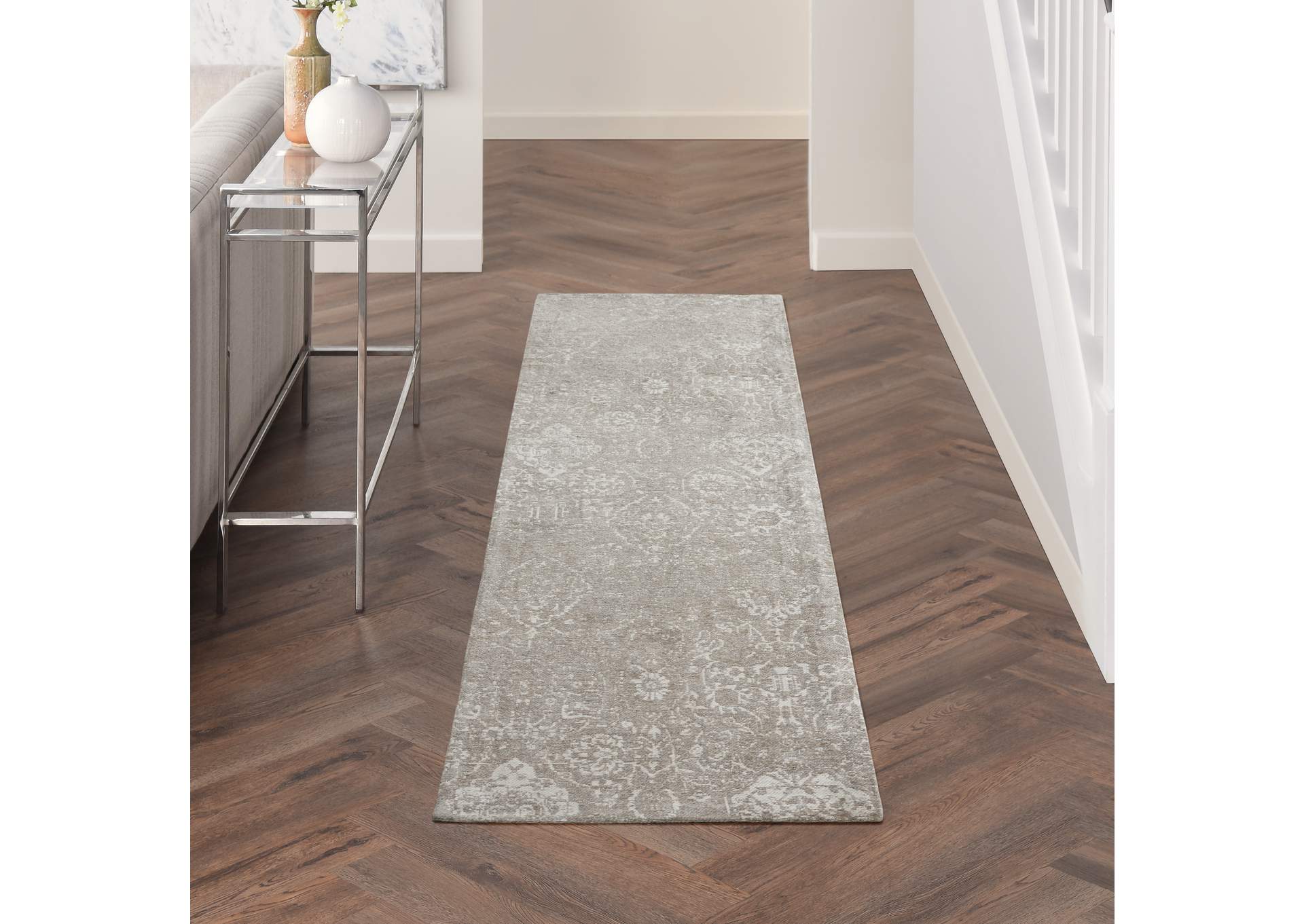 Nourison Damask 8' Runner Area Rug,Nourison