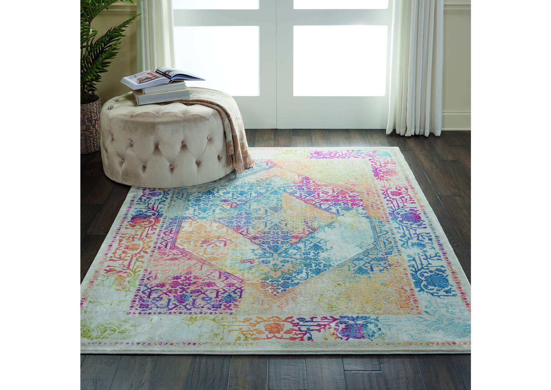 Nourison Ankara Global ANR04 Multicolor 5'x8' Boho Area Rug,Nourison