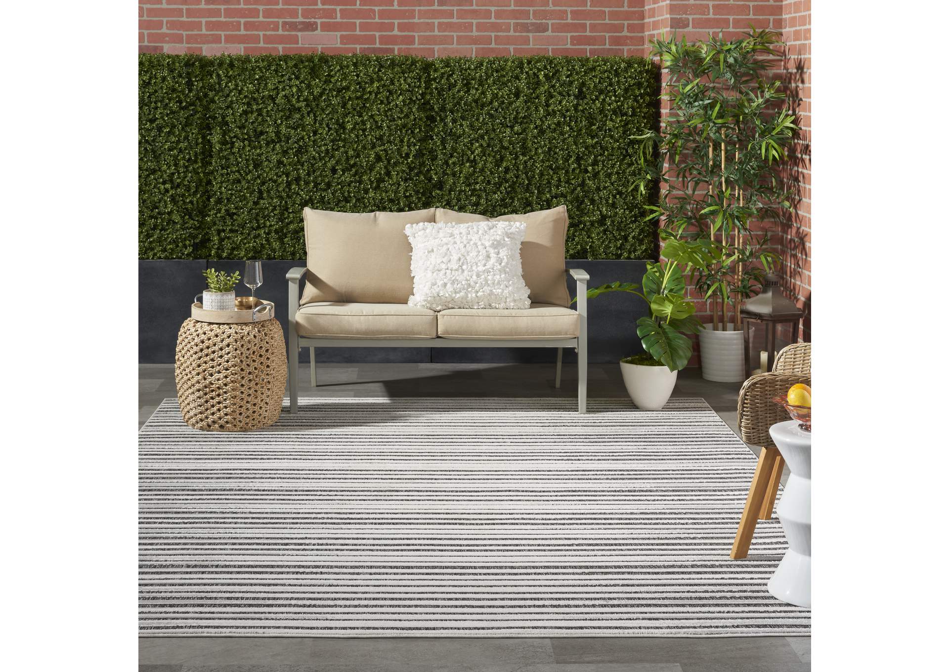 Nourison Key Largo 9'x12' Dark Grey Area Rug,Nourison