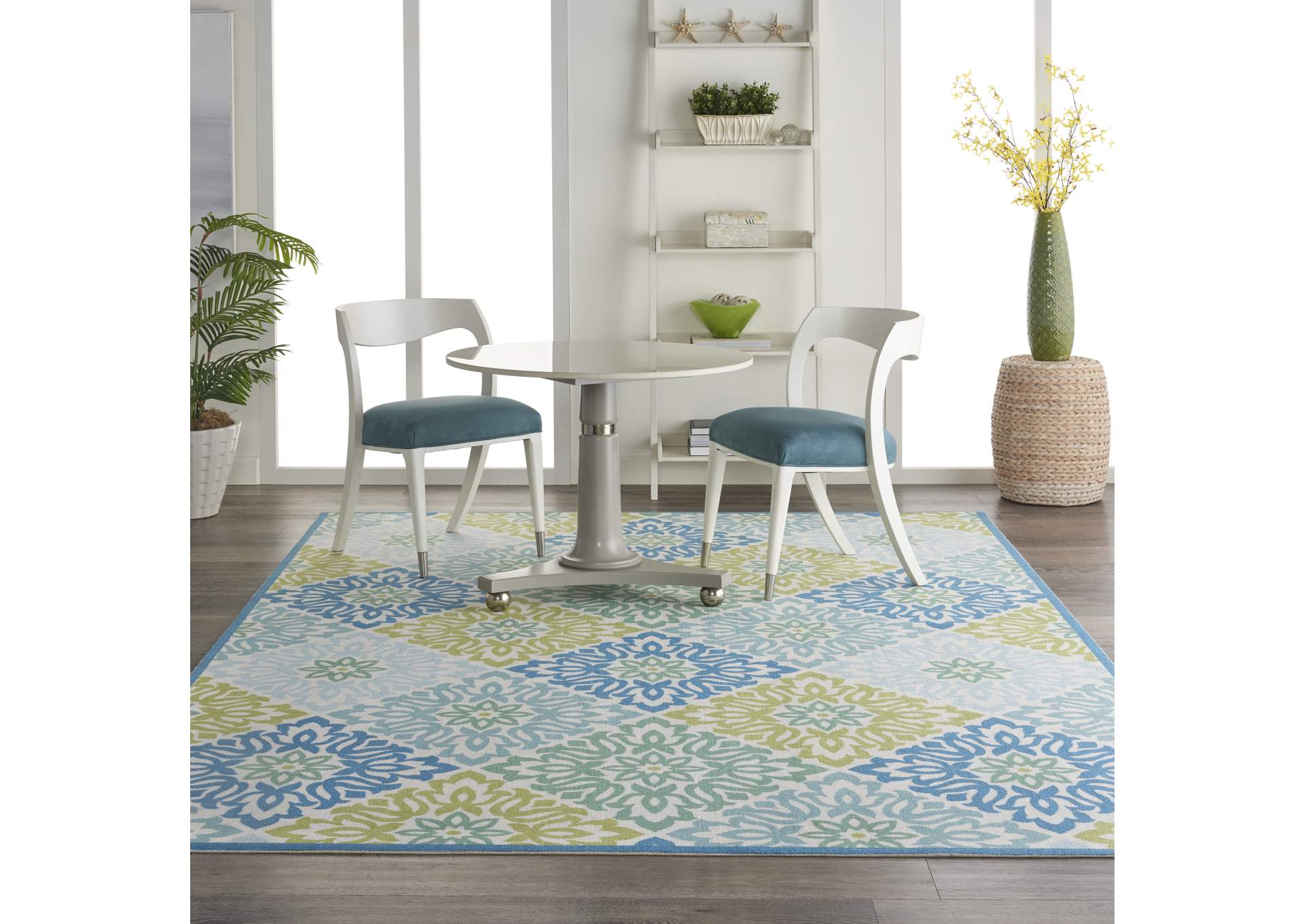 Waverly Sun N Shade SND23 Blue 8'x11' Rug,Nourison