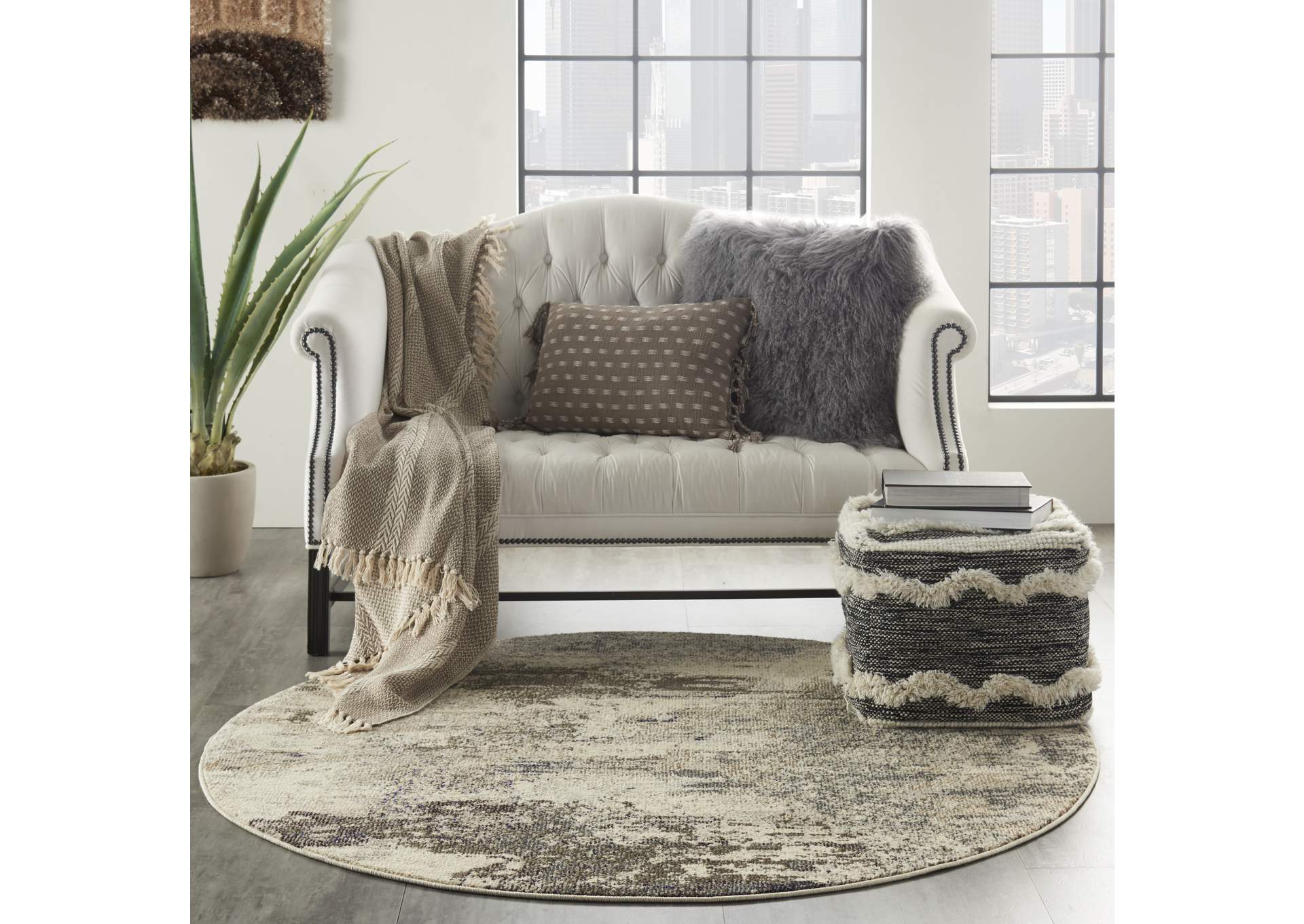 Nourison Celestial 4' Round Area Rug,Nourison