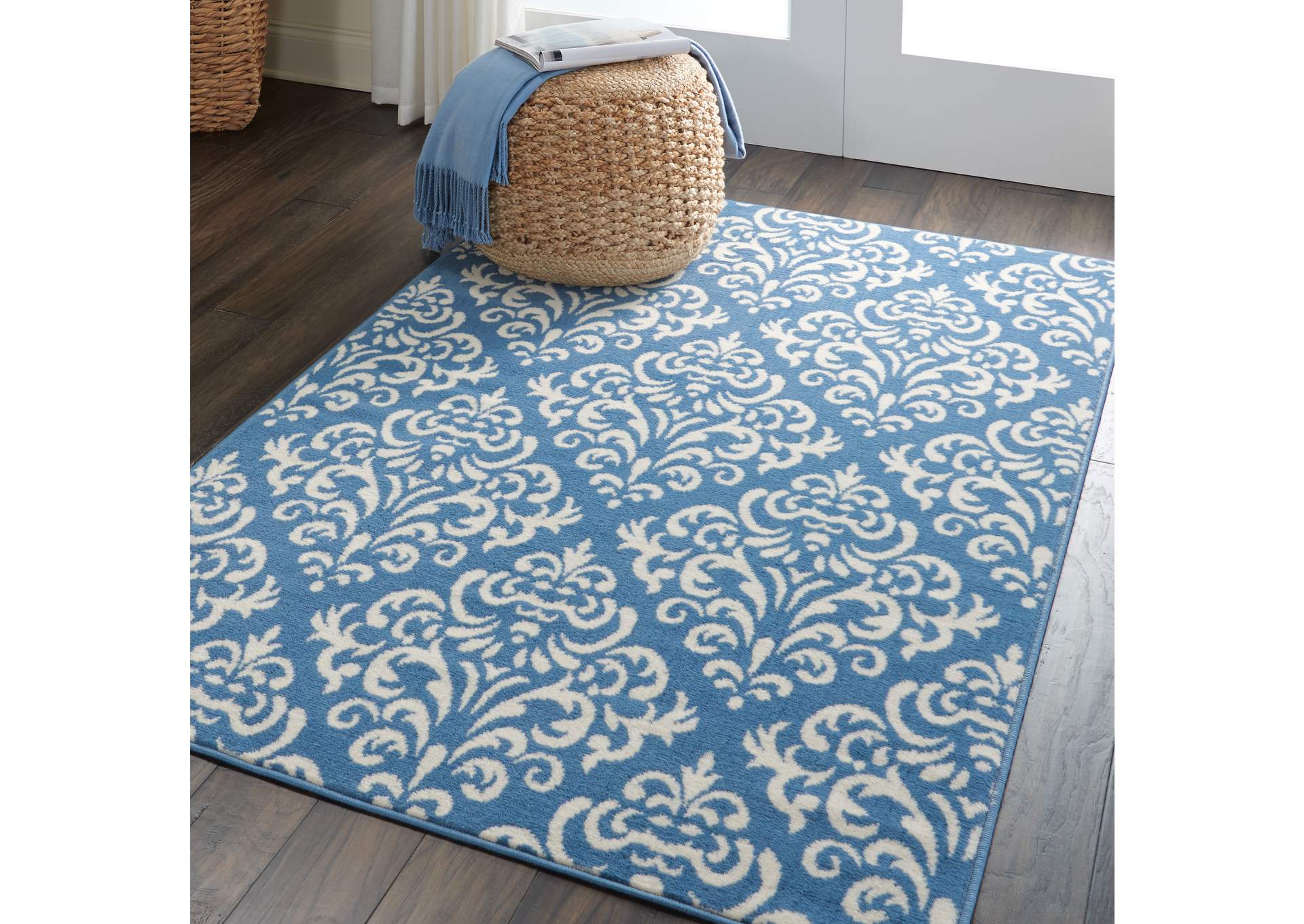 Nourison Grafix GRF06 Blue 4'x6' Area Rug,Nourison