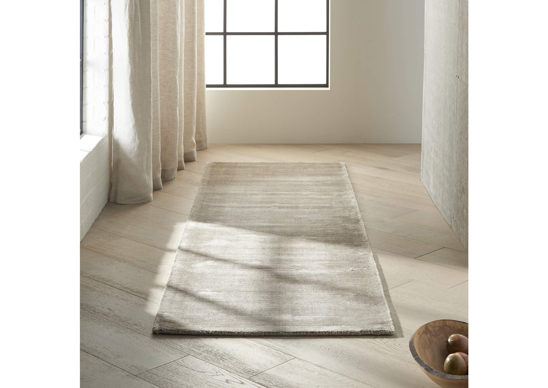 Calvin Klein Home Lunar LUN1 Grey 8' Runner Hallway Rug,Nourison
