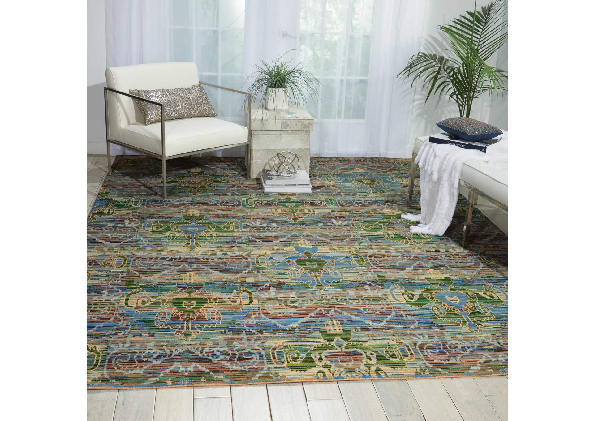 Nourison Rhapsody RH010 Multicolor 5'x8' Area Rug,Nourison