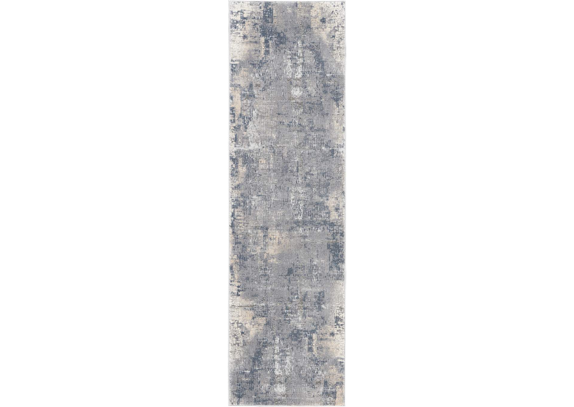 Nourison Rustic Textures RUS06 Grey and Beige 8' Runner Hallway Rug,Nourison