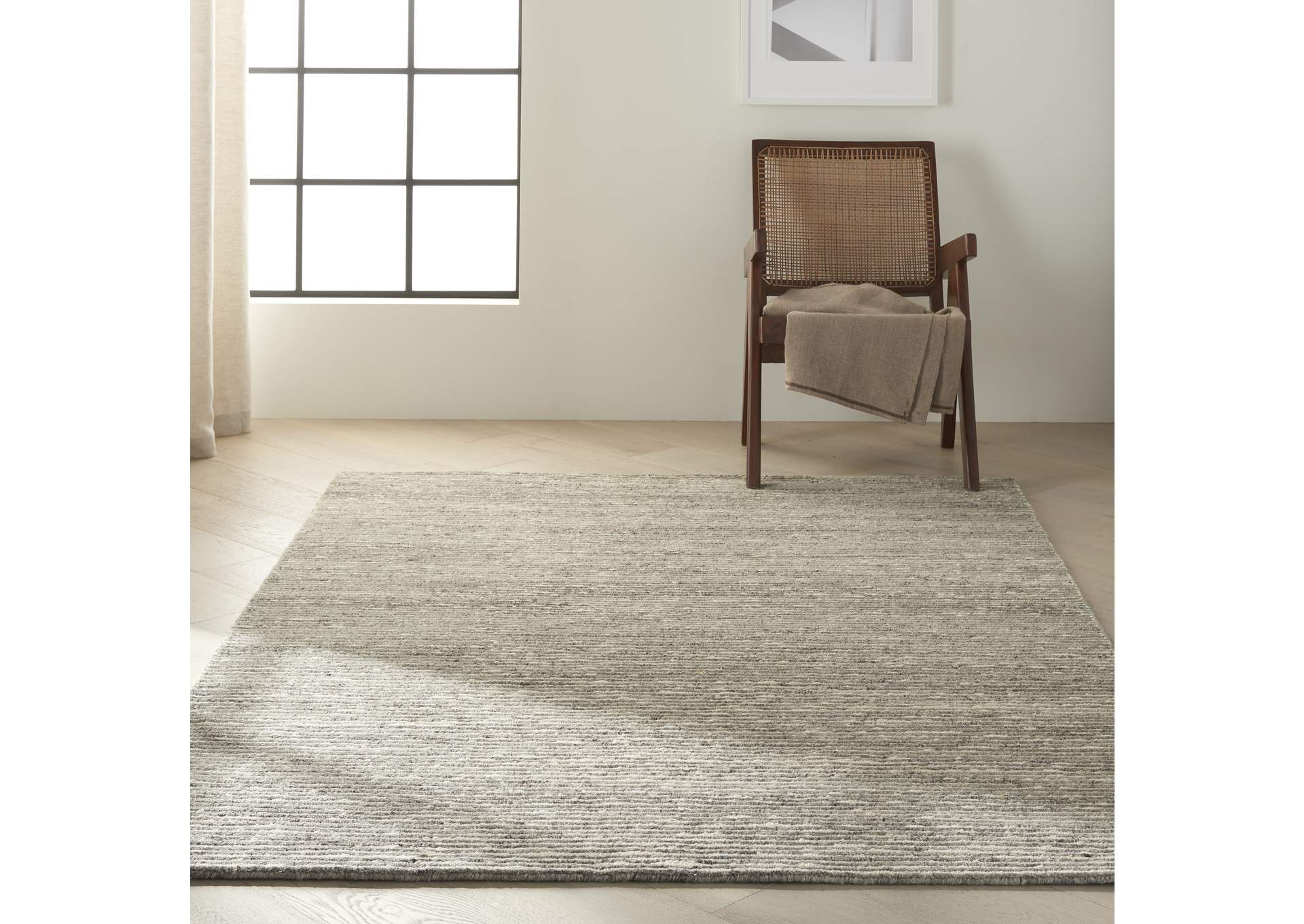 Calvin Klein Kathmandu 4' x 6' Grey All - Natural Fibers Area Rug,Nourison