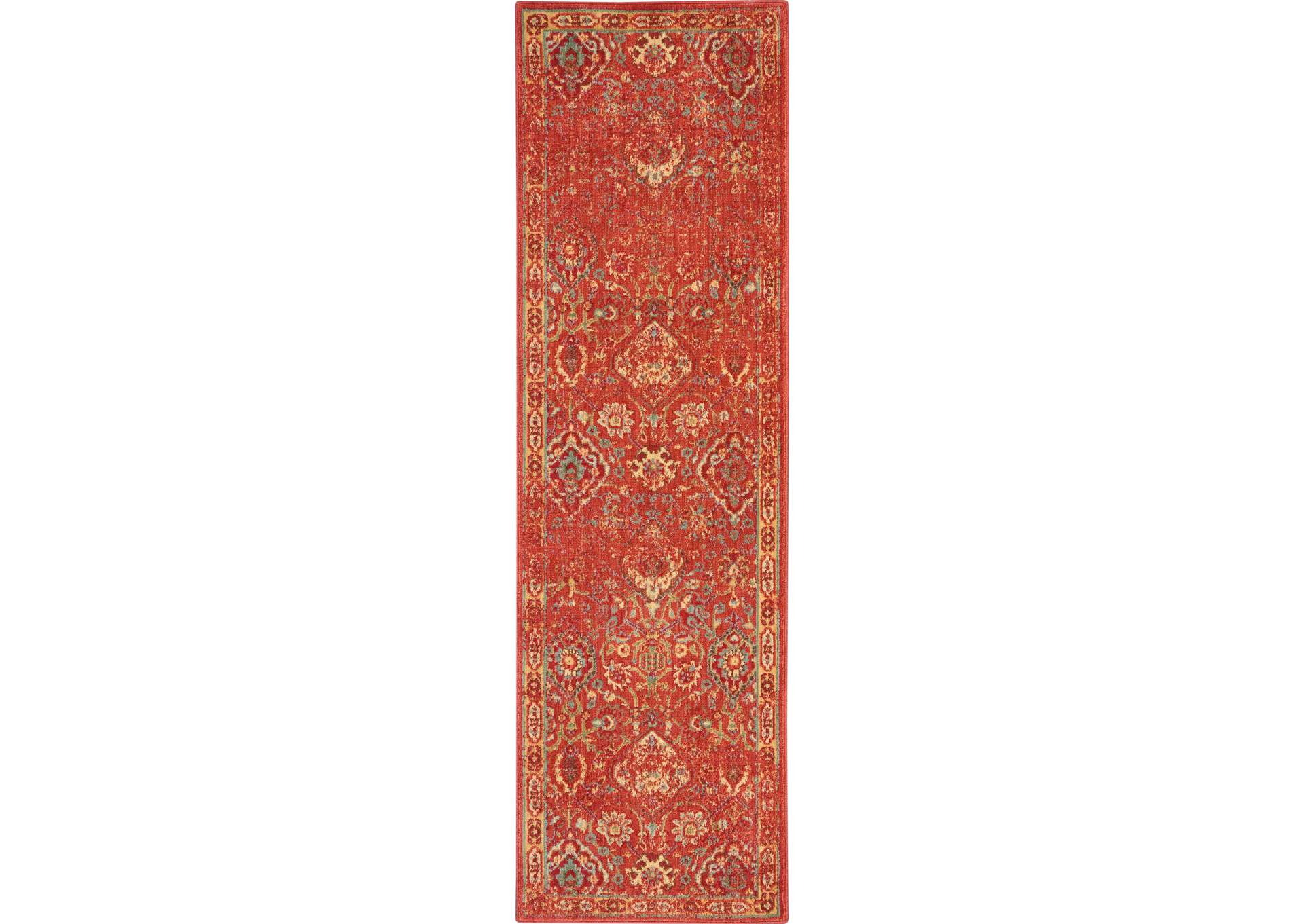 Nourison Somerset ST90 Red 8' Runner Hallway Rug,Nourison