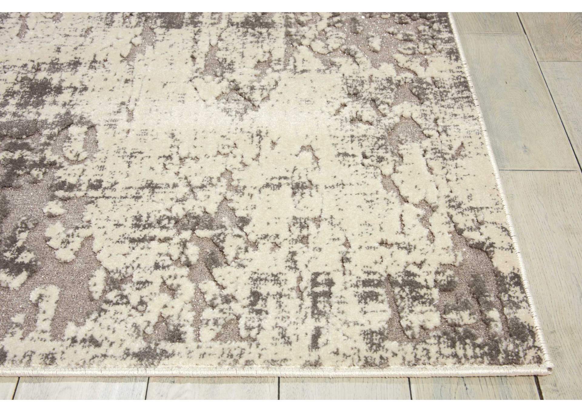 Michael Amini Gleam MA602 Grey and White 4'x6' Area Rug,Nourison