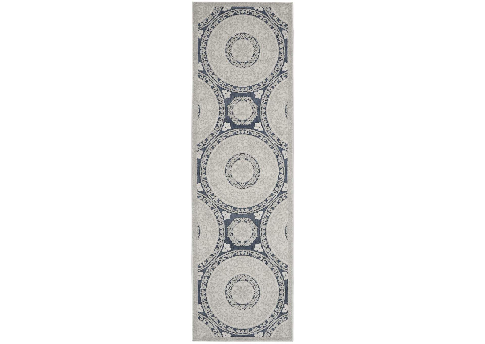 Nourison Key Largo 8' Runner Blue Area Rug,Nourison