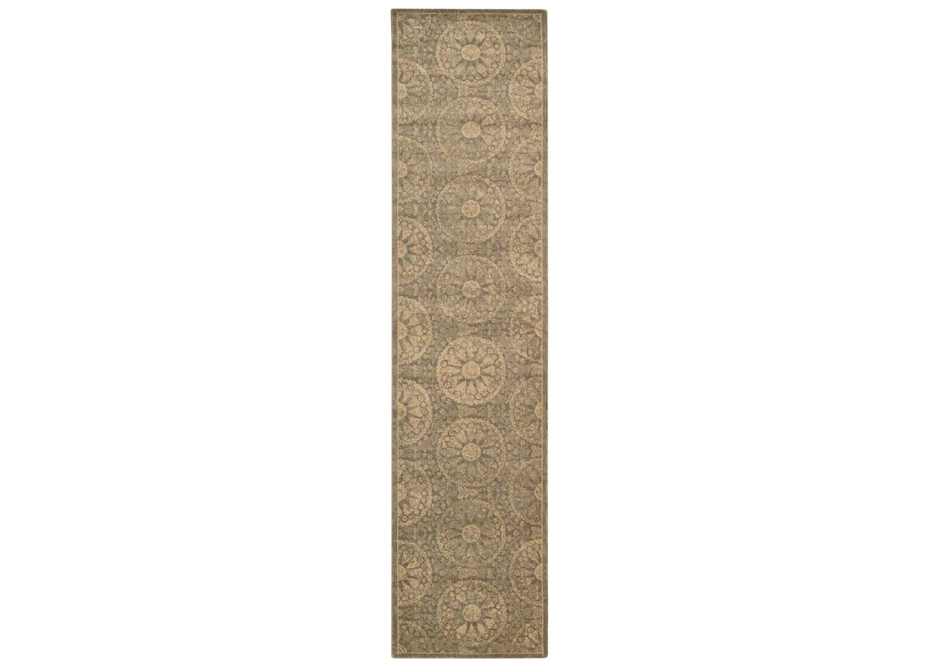 Nourison Silken Allure SLK04 Beige 10' Runner Hallway Rug,Nourison