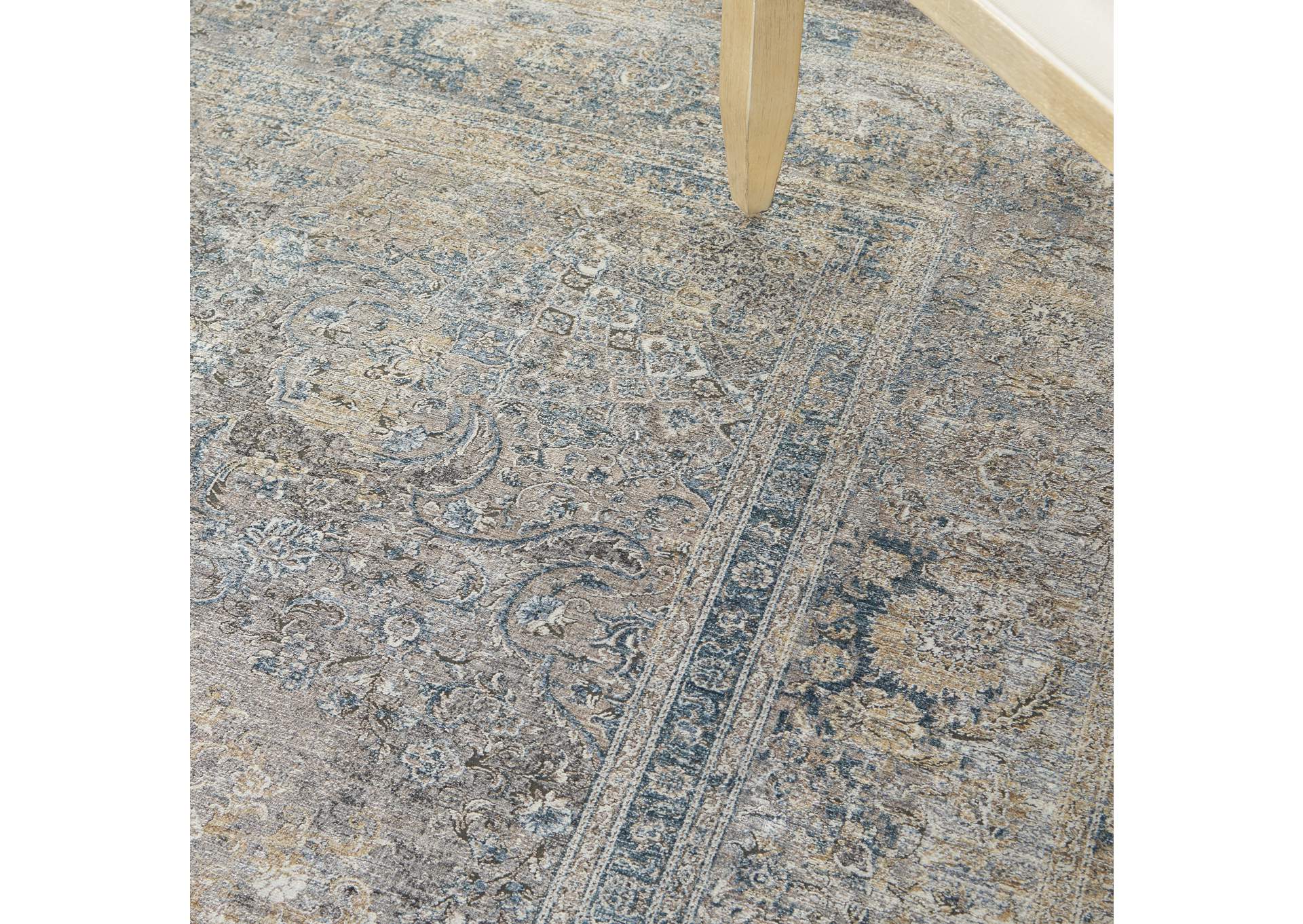 Nourison Starry Nights 8' x 10' Cream and Blue Vintage Area Rug,Nourison