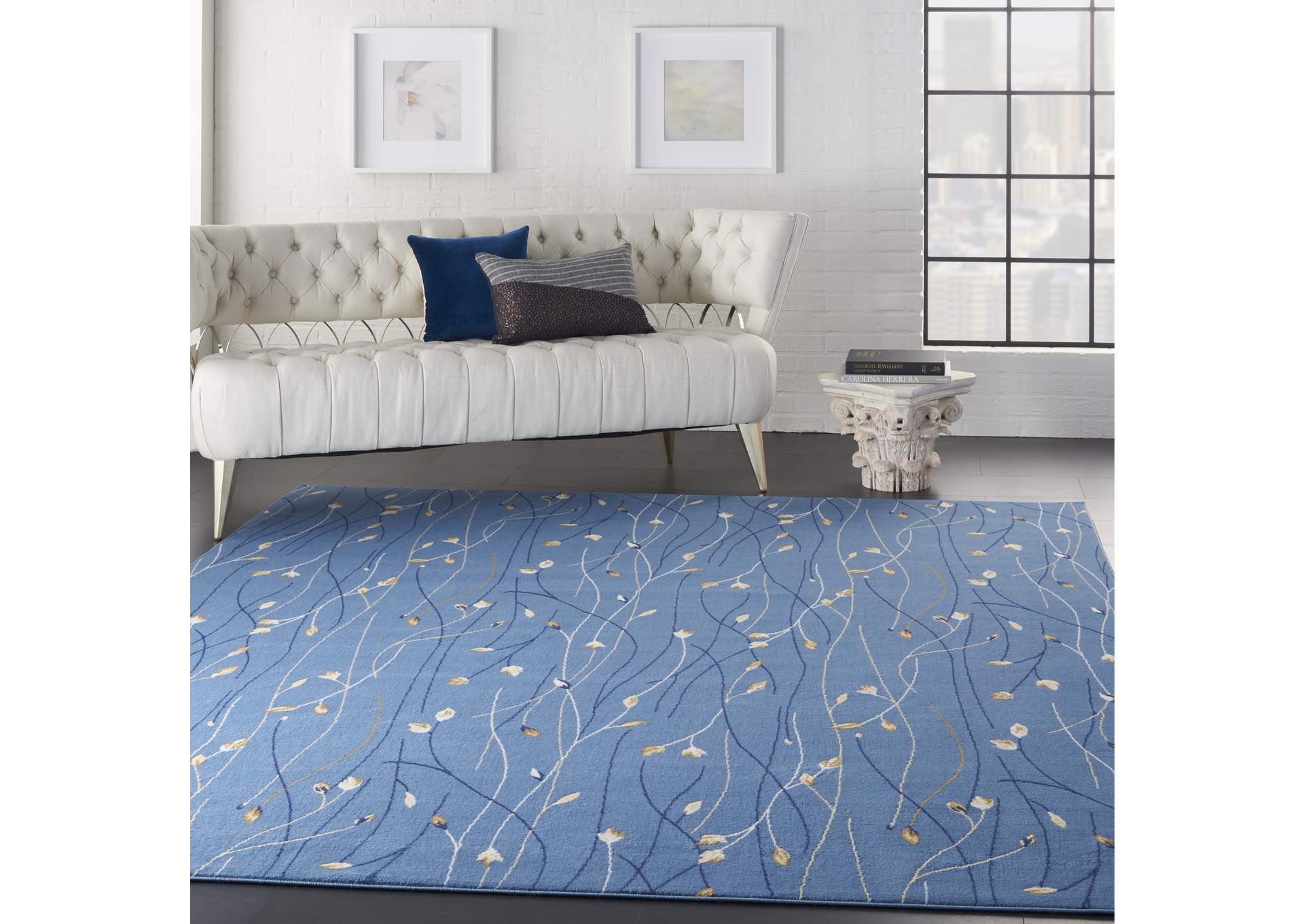 Nourison Grafix GRF15 Blue 8'x10' Large Rug,Nourison