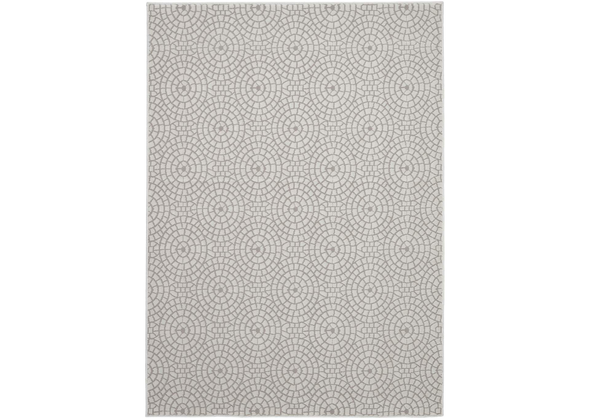 Nourison Urban Chic URC04 White 4'x6' Mid-century Area Rug,Nourison