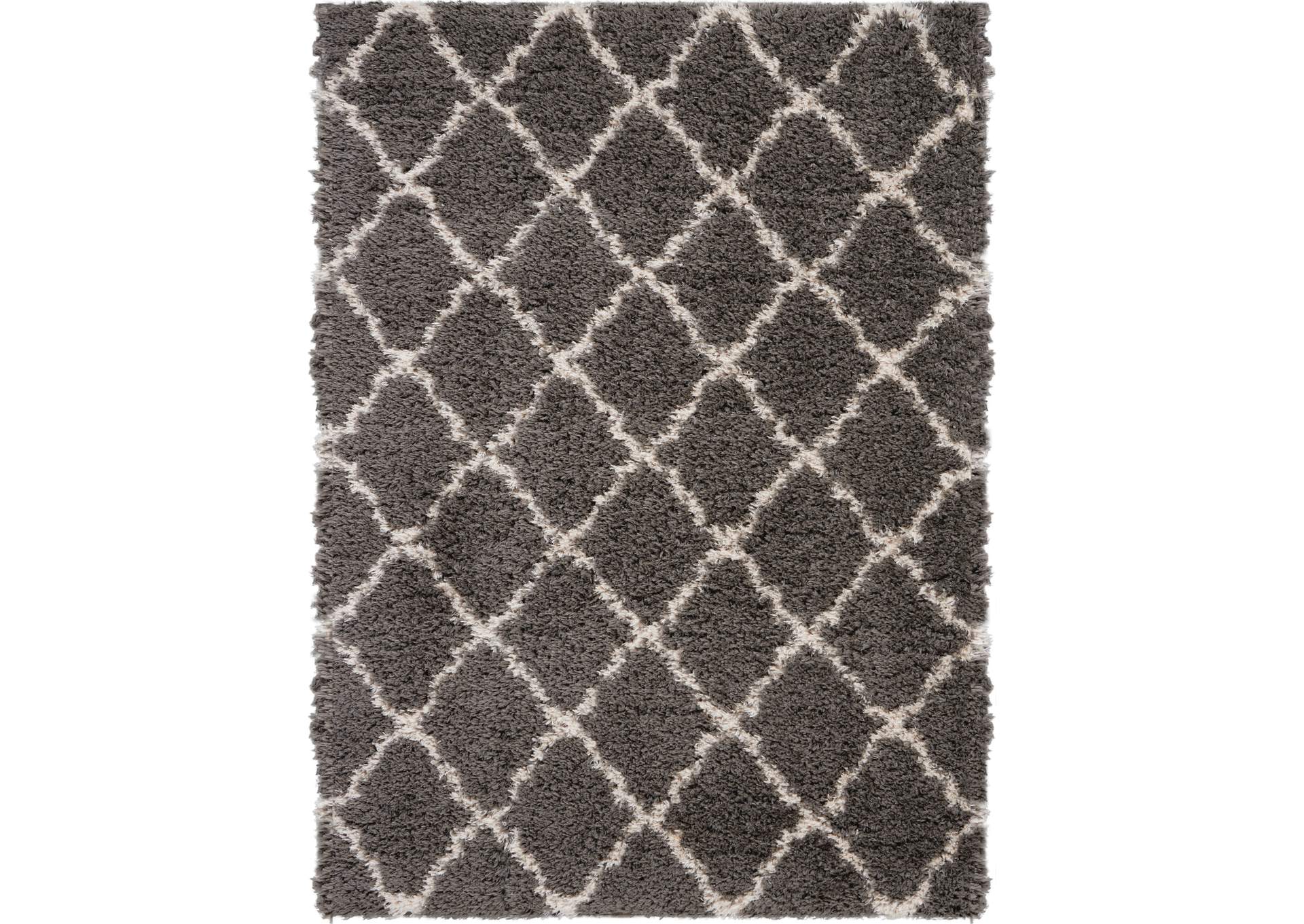 Nourison Luxe Shag LXS02 Dark Grey 8'x10' Large Rug,Nourison