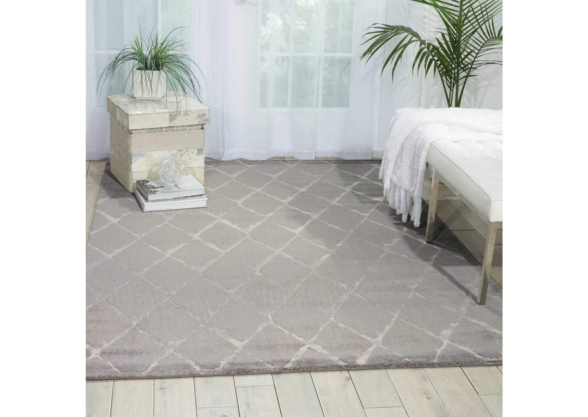 Nourison Twilight TWI15 Silver and Grey 9'x12' Oversized Rug,Nourison