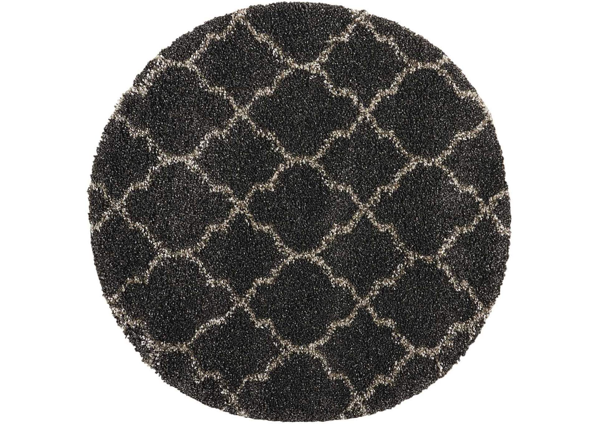 Nourison Amore AMOR2 Black 4' Round Area Rug,Nourison