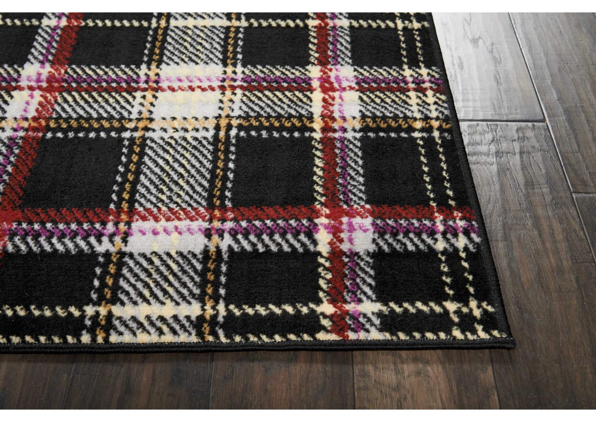 Nourison Grafix GRF03 Black and Red 8'x10' Large Rug,Nourison