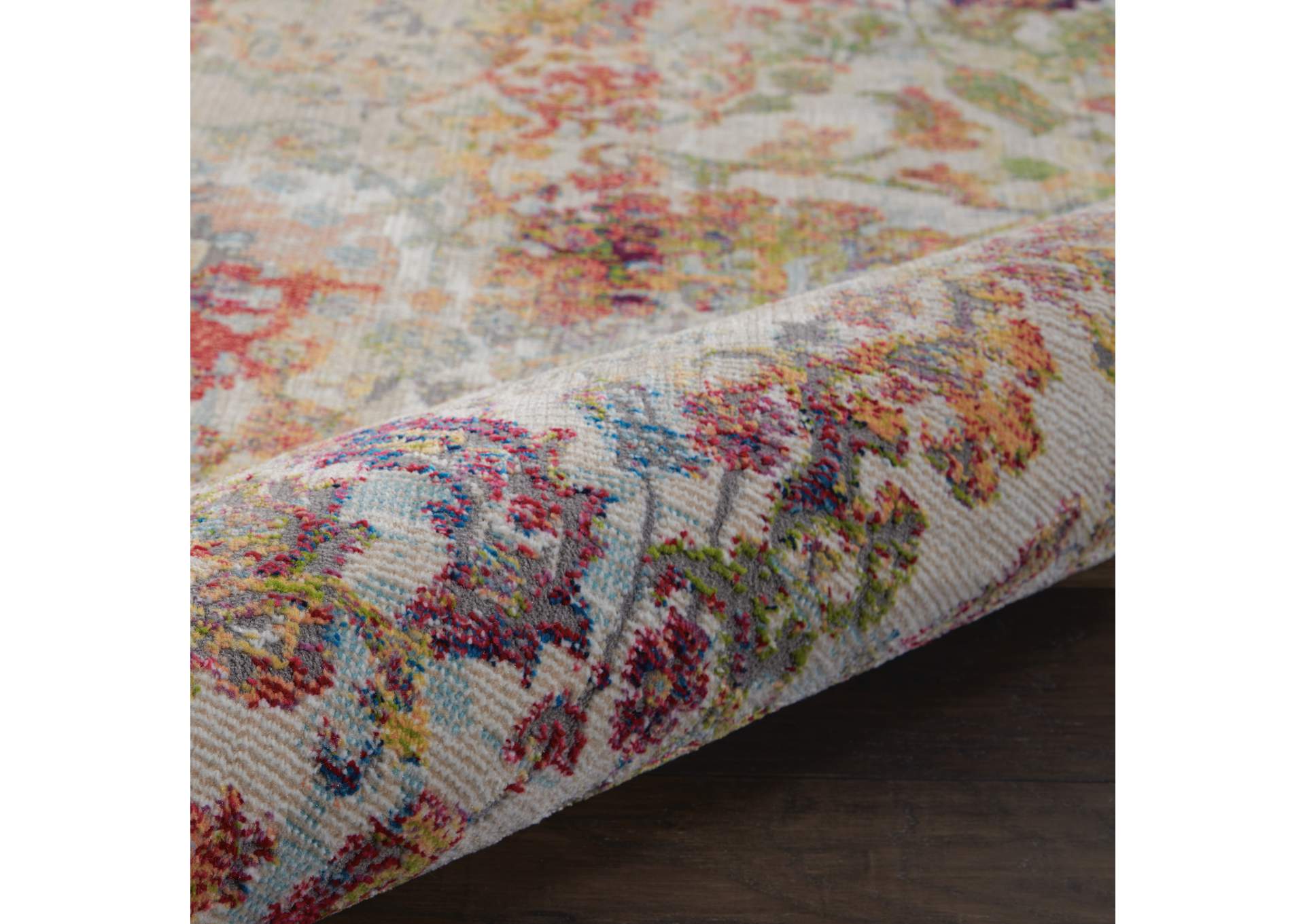 Nourison Ankara Global ANR06 White and Orange 4'x6' French Country Area Rug,Nourison